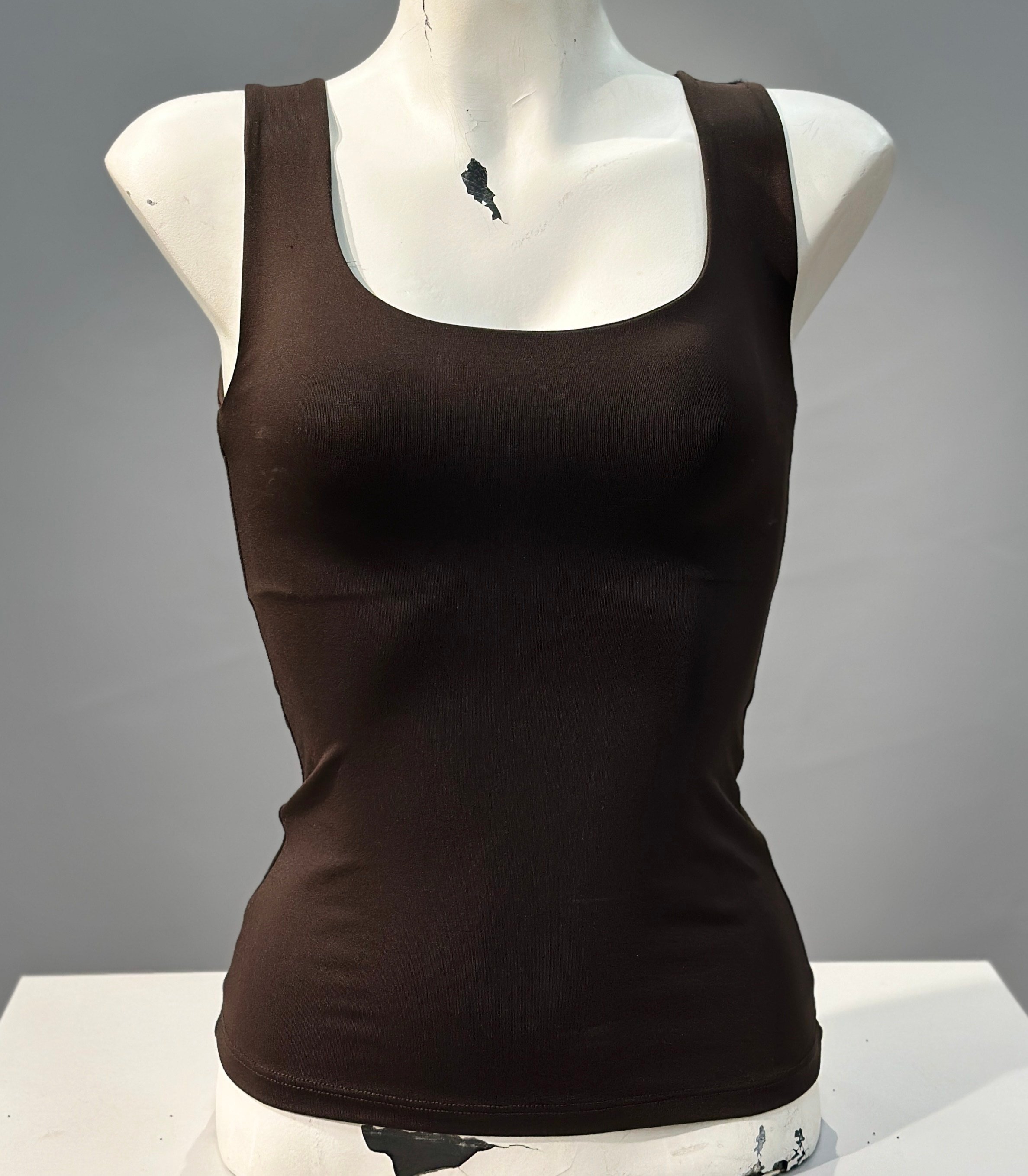 OLIVE-20977 POLİMAİD ATLET KOYU KAHVE