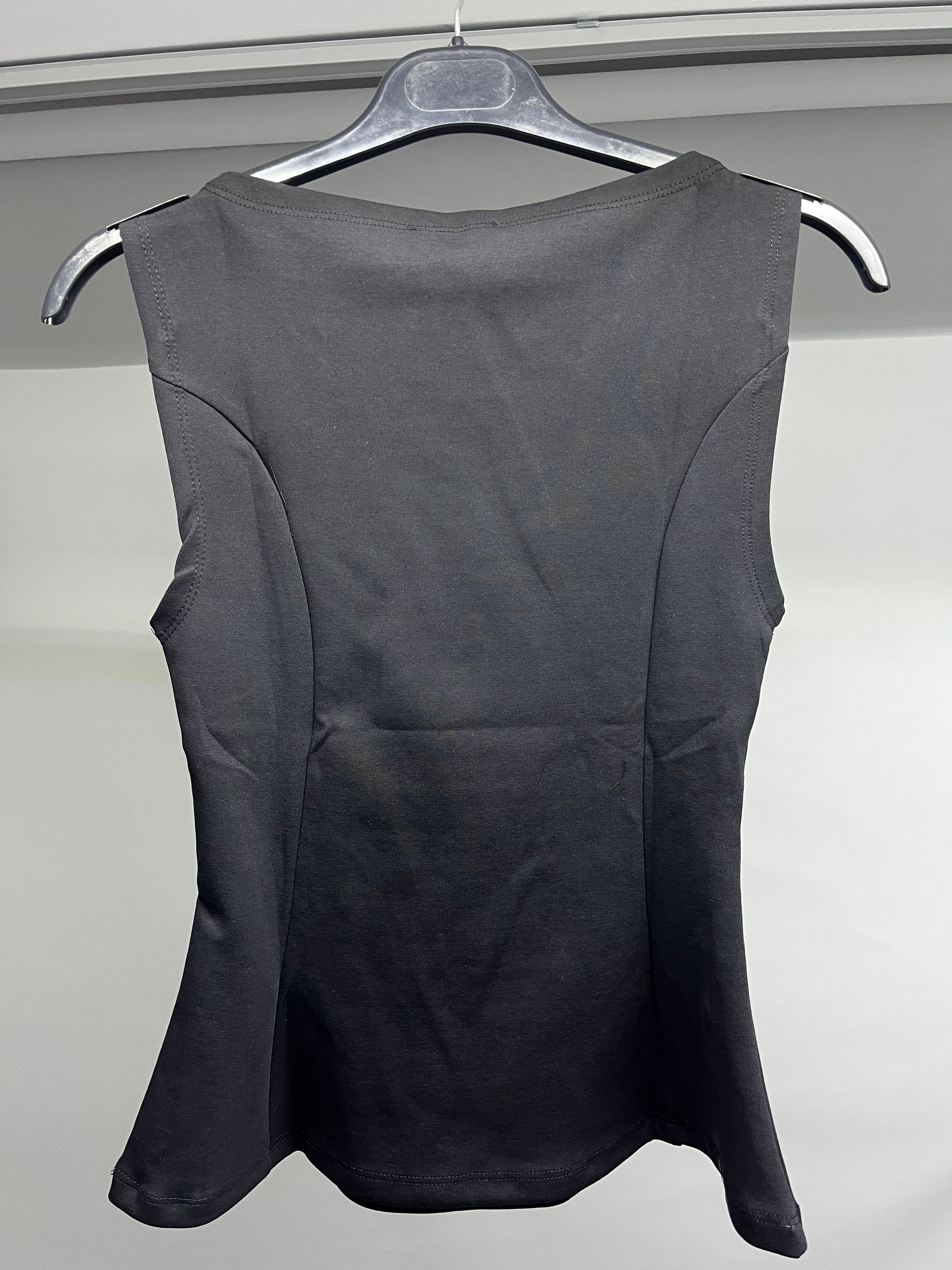 OLIVE-21001 PEPLUM TOP SİYAH