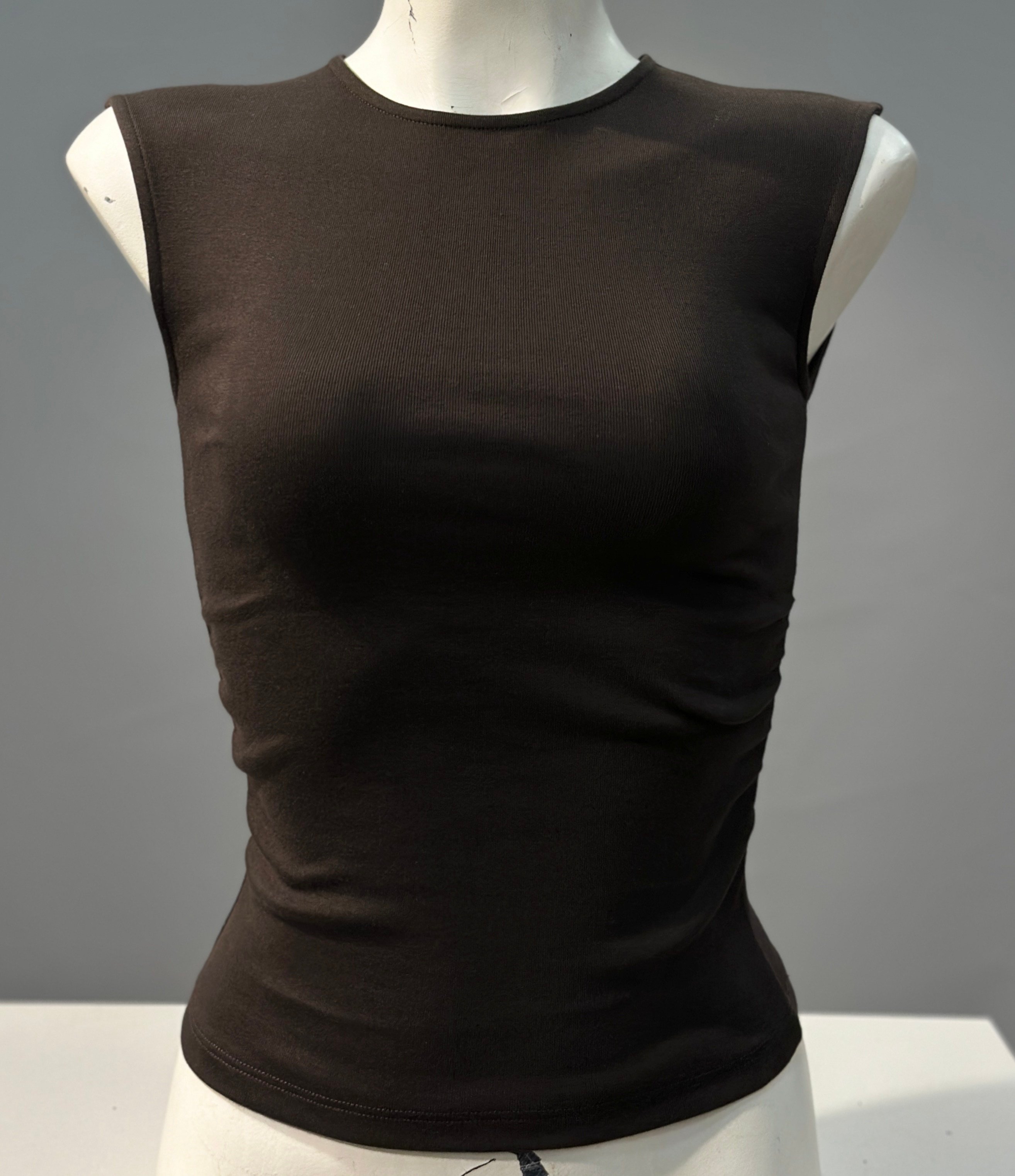 OLIVE-21054 BZG BASIC TSHIRT KOYU KAHVE