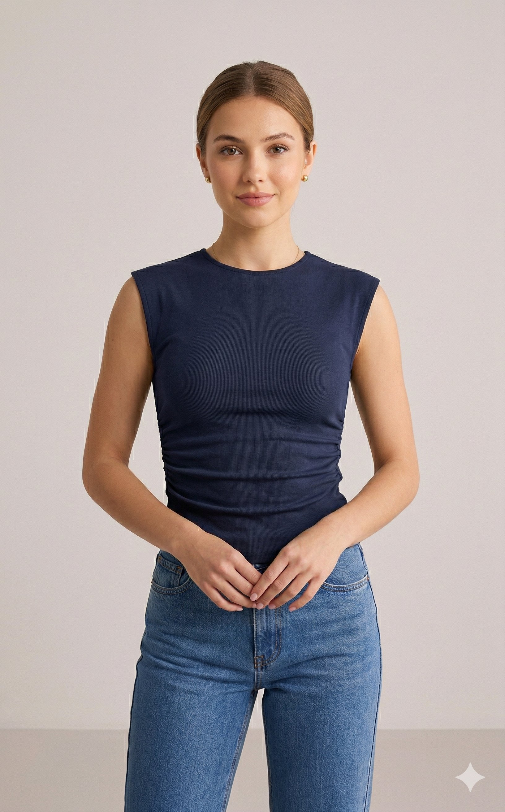 OLIVE-21054 BZG BASIC TSHIRT KOYU LACİ