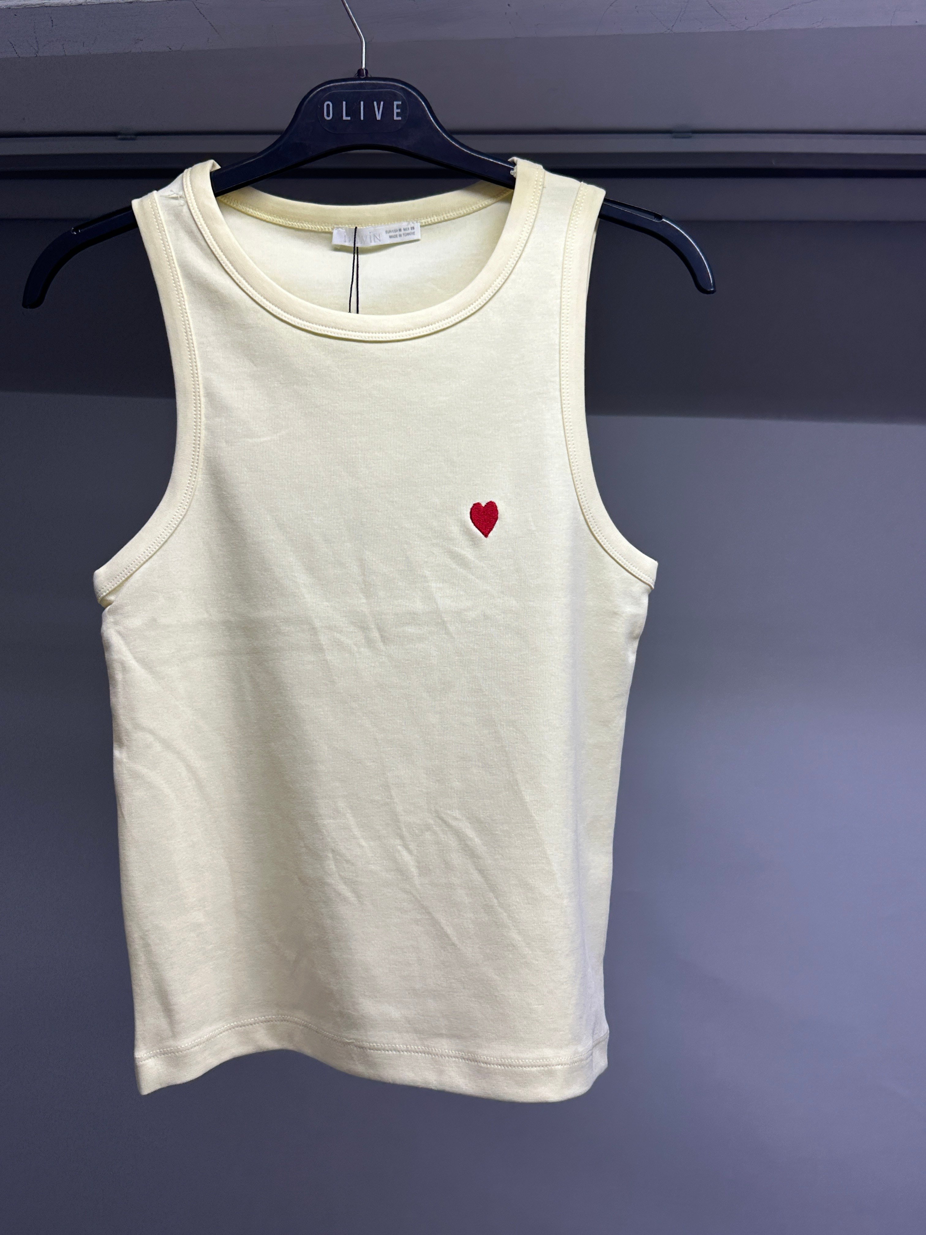 OLIVE-21259 BİSİKLET YAKA TOP AÇIK SARI