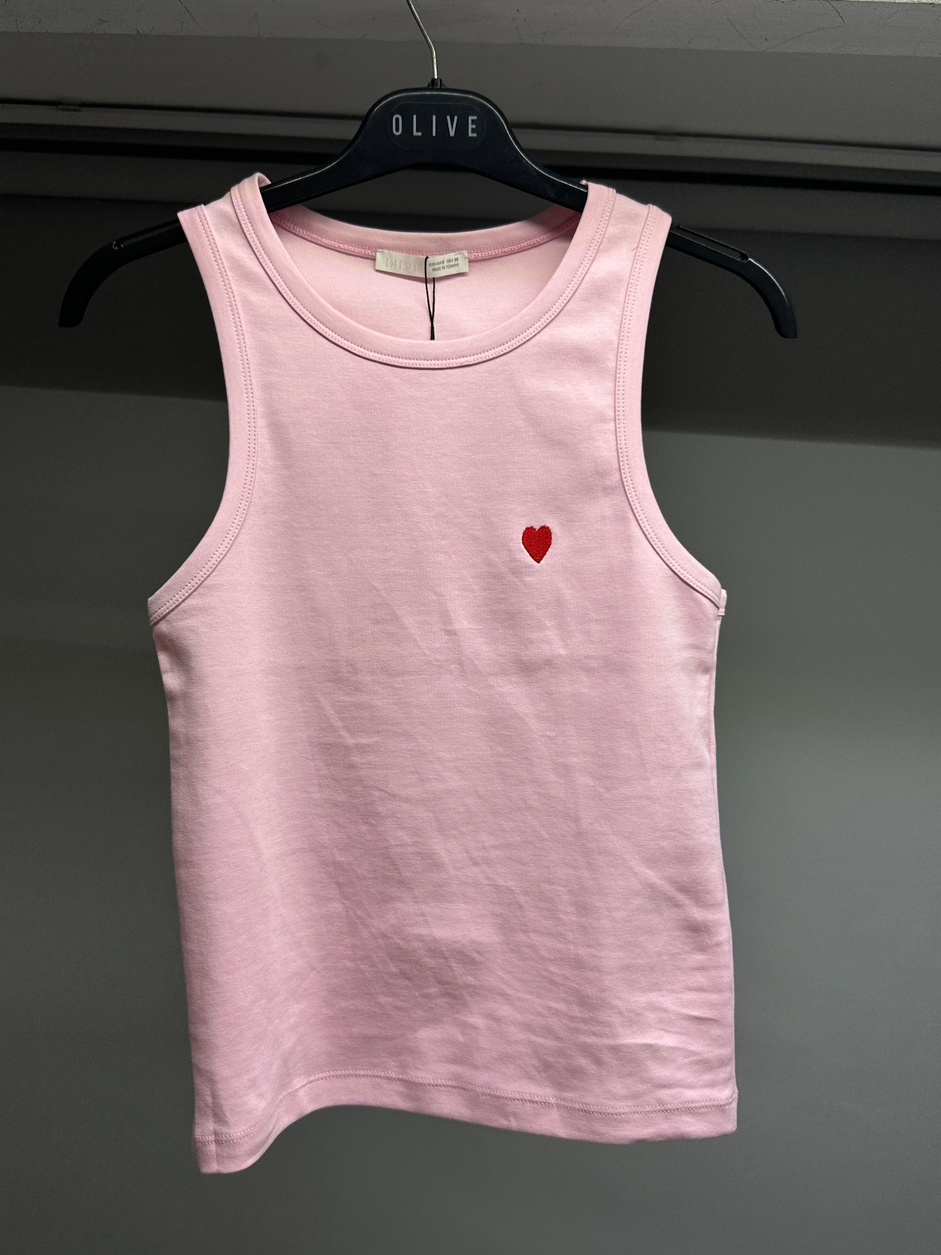 OLIVE-21259 BİSİKLET YAKA TOP TOZ PEMBE