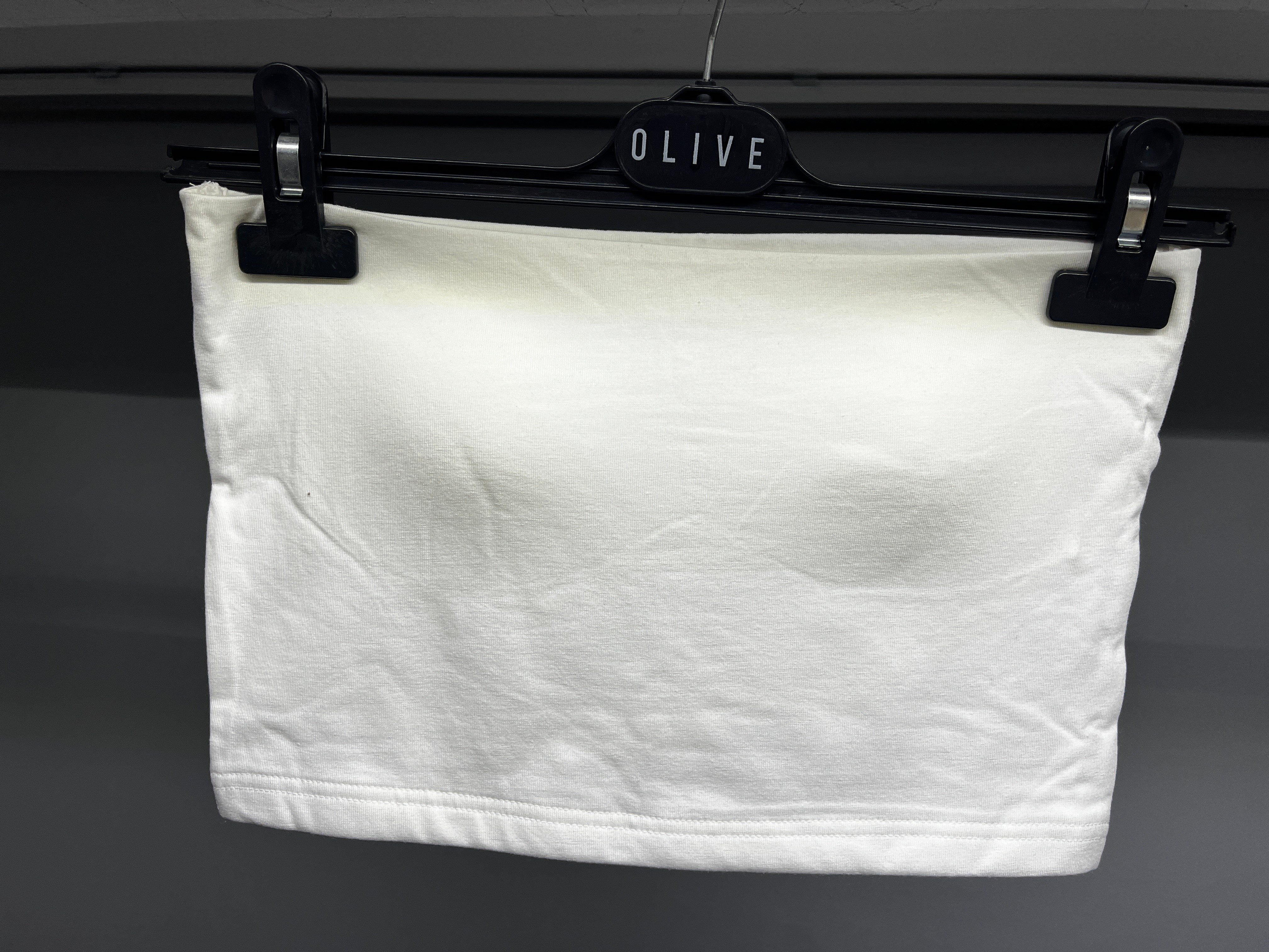 OLIVE-23369 STRAPLEZ CROP BEYAZ