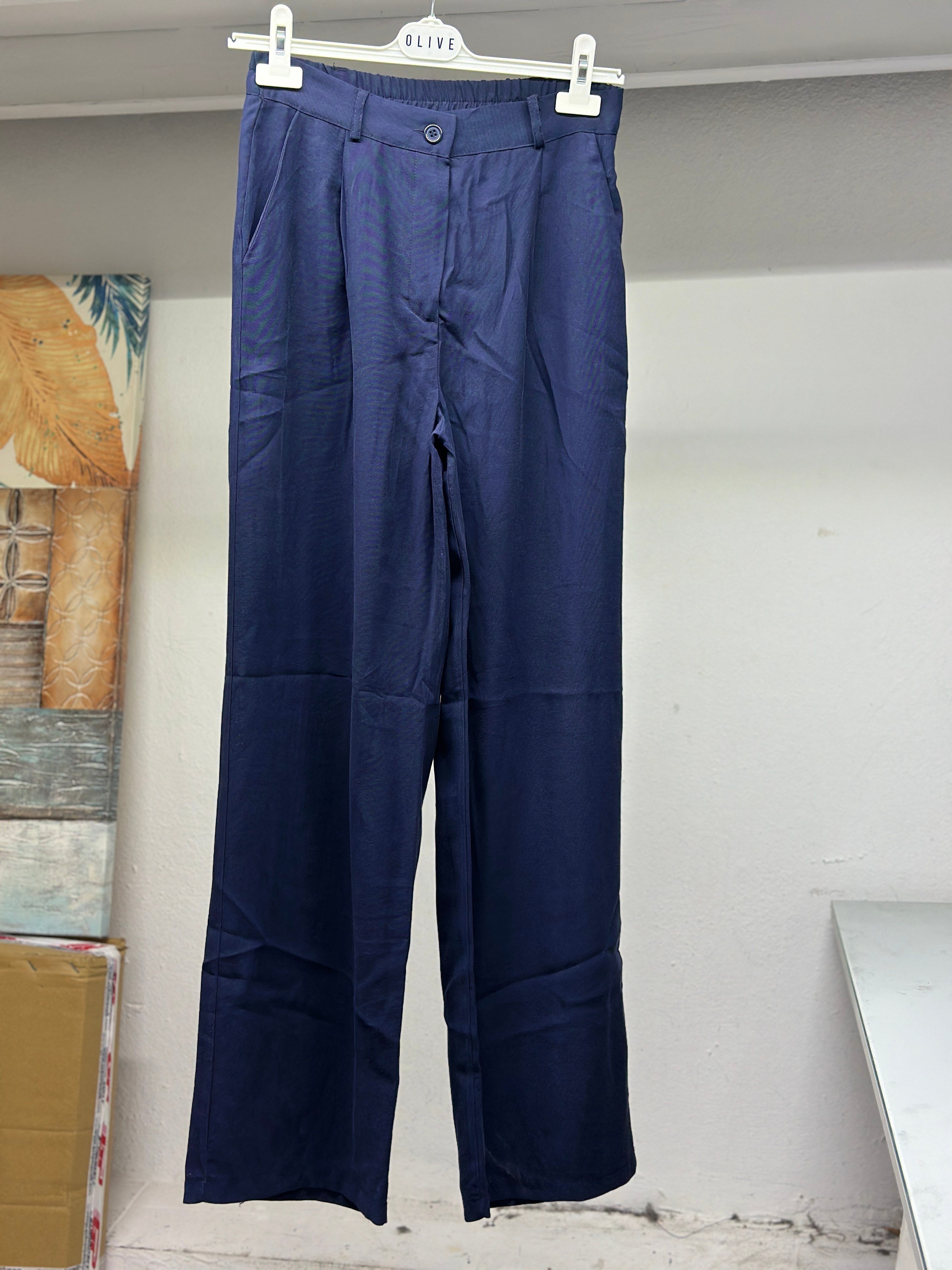 OLIVE-2371 TENSEL PANTOLON LACİVERT
