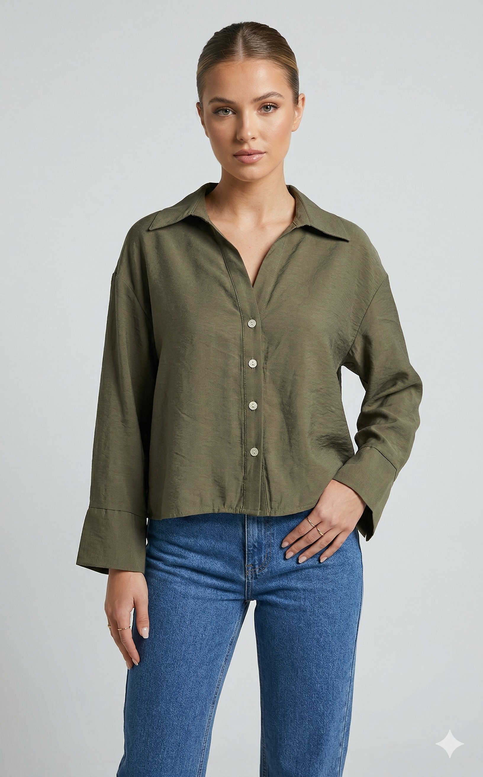 OLIVE-2514 GÖMLEK YEŞİL