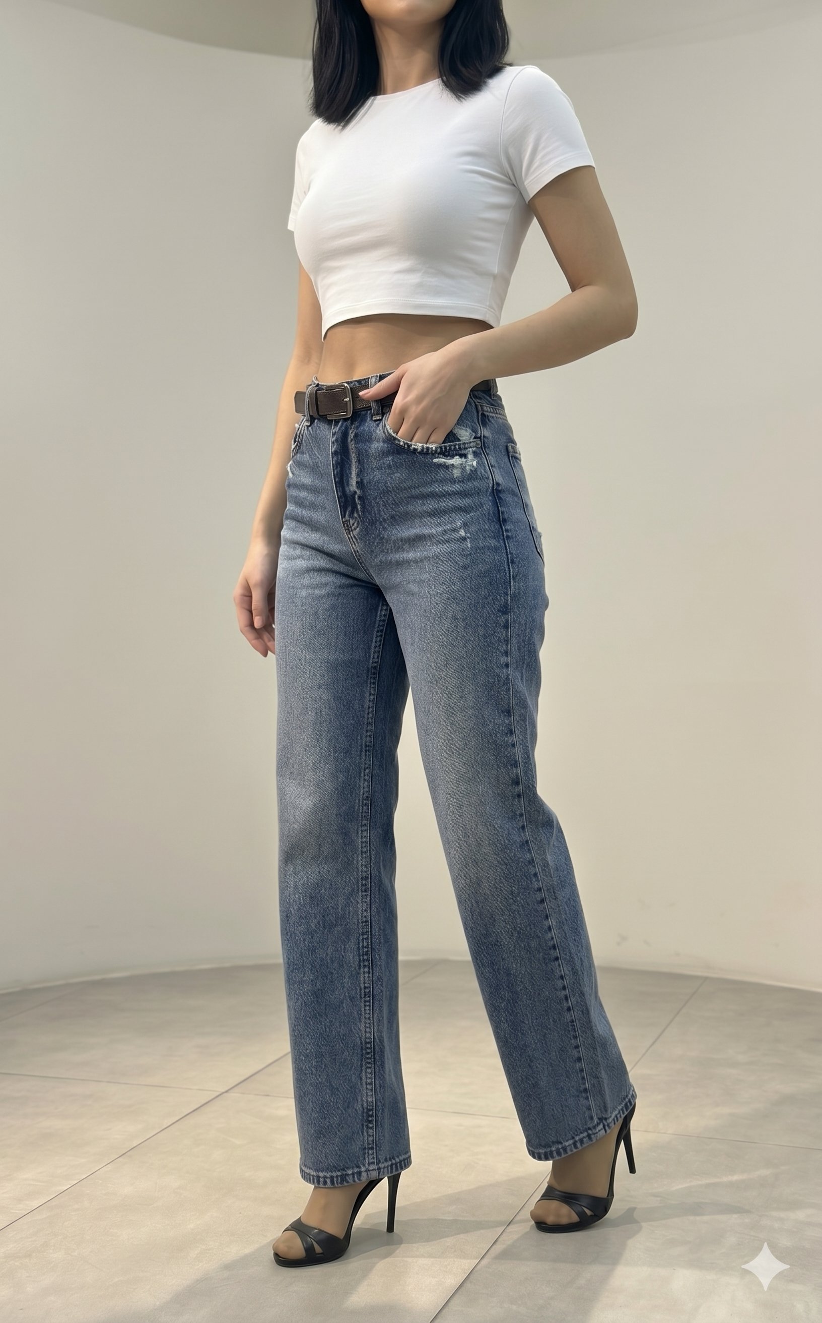 OLIVE-25475 KMYSL PALAZZO MAVİ 