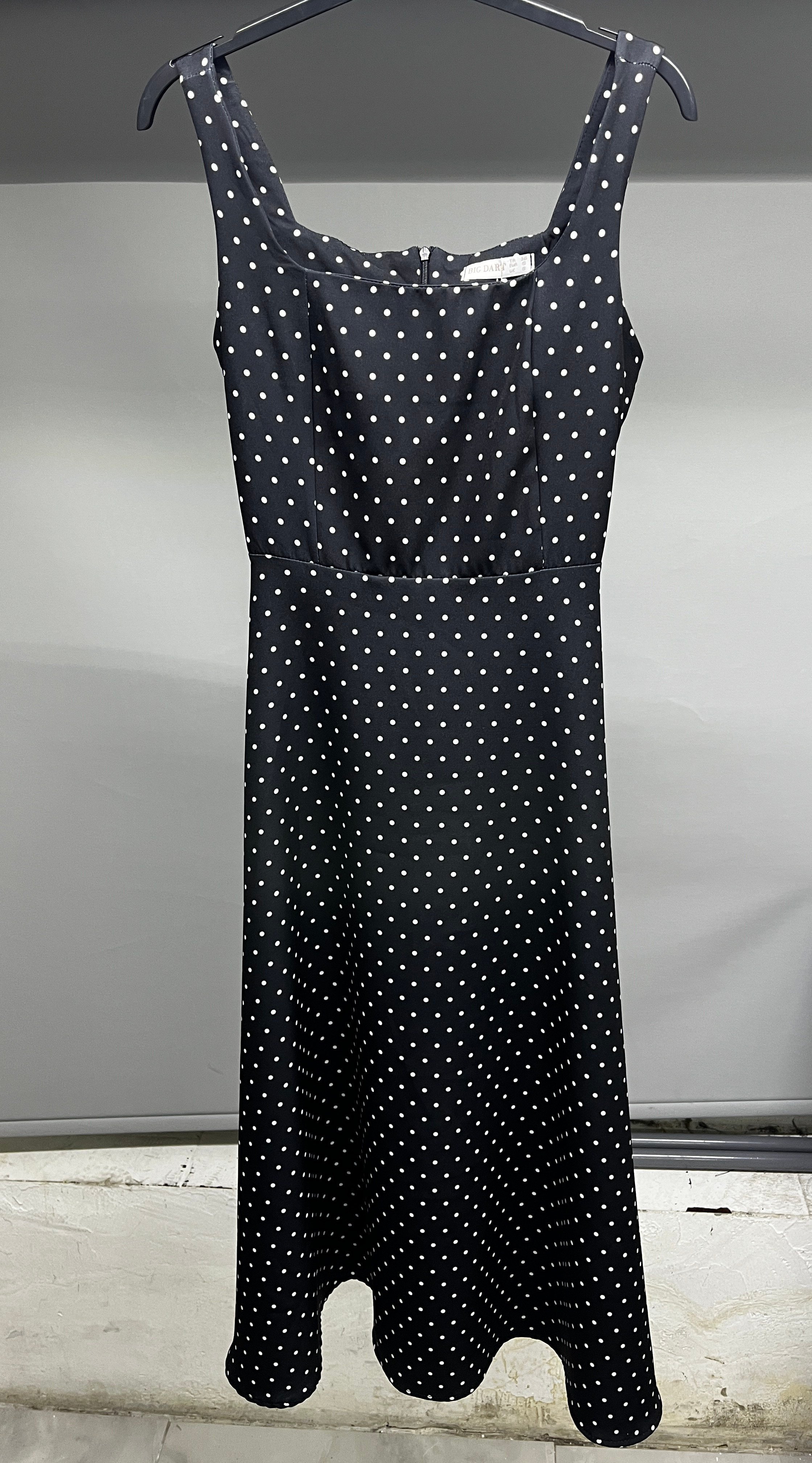 OLIVE-2611 KARE YAKA ELBİSE SİYAH