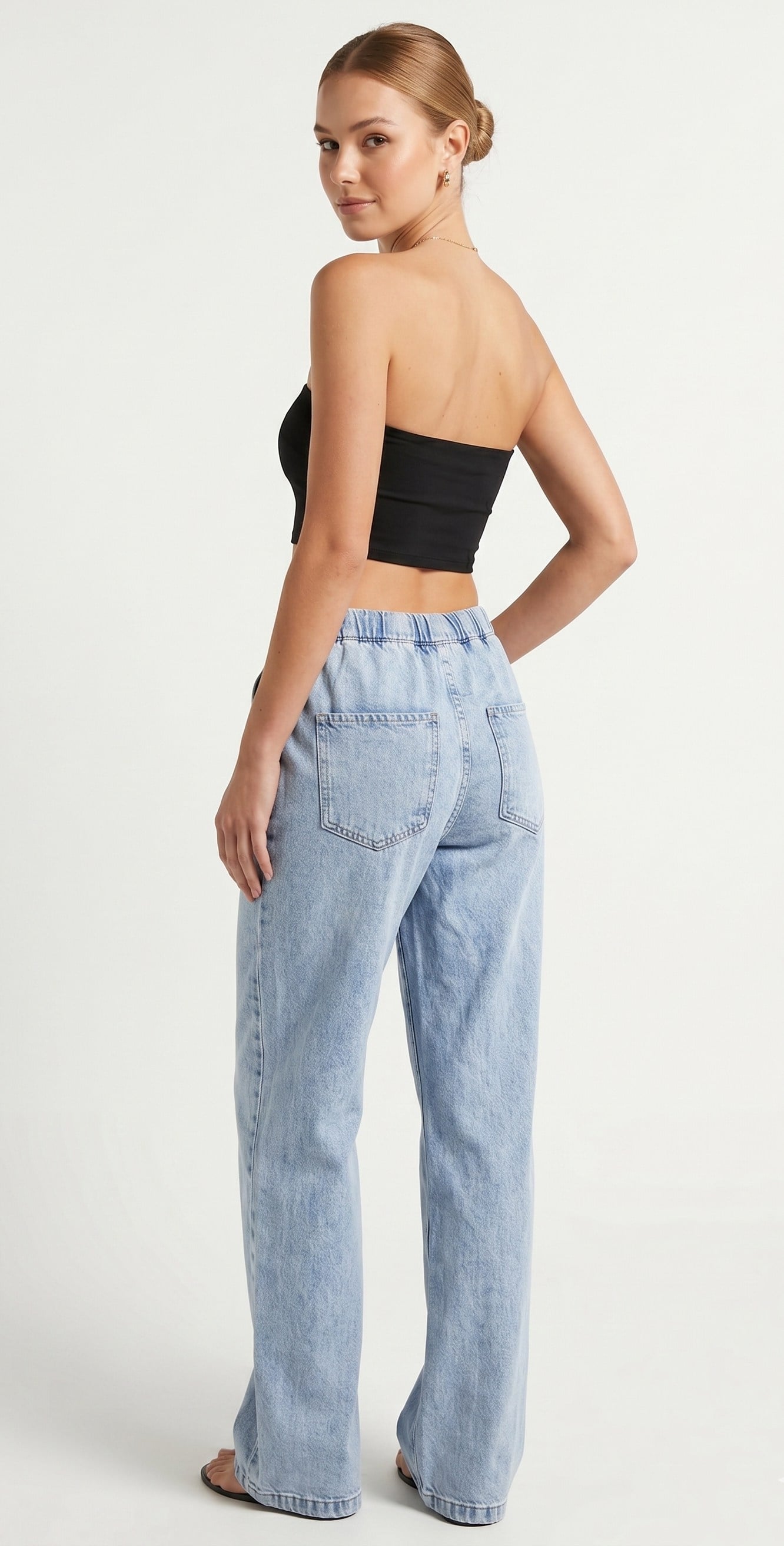 OLIVE-26438 BEL LASTİK JEAN MAVİ