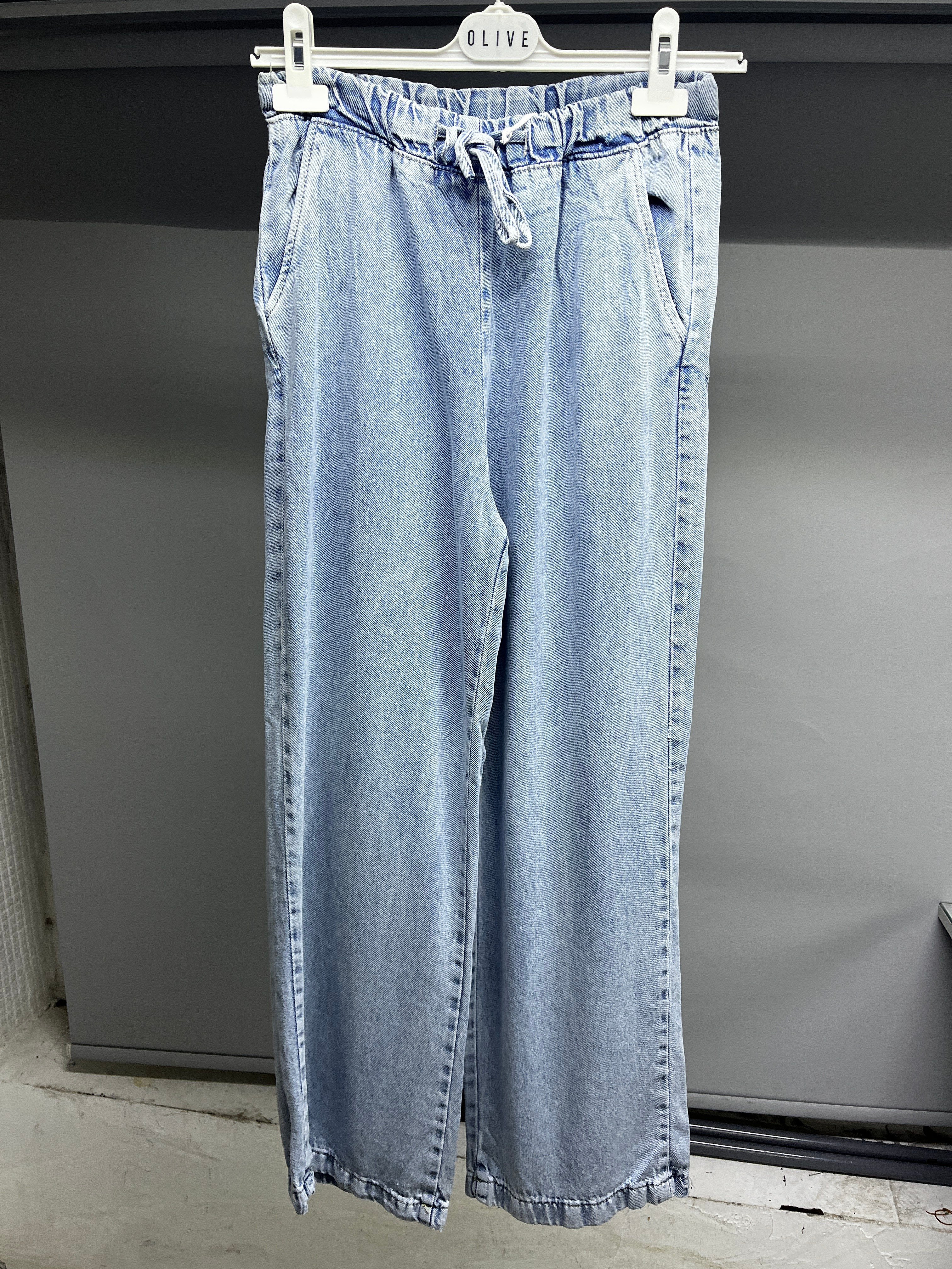OLIVE-26438 BEL LASTİK JEAN MAVİ