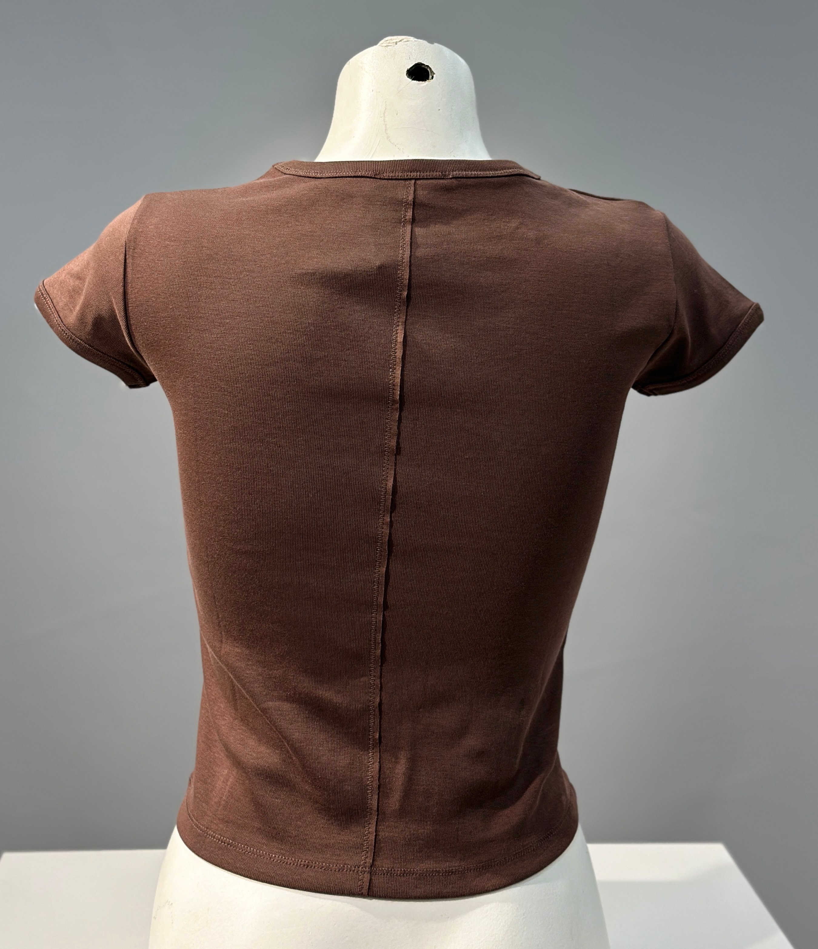 OLIVE-31750 KONTRAST TSHIRT AÇIK KAHVE