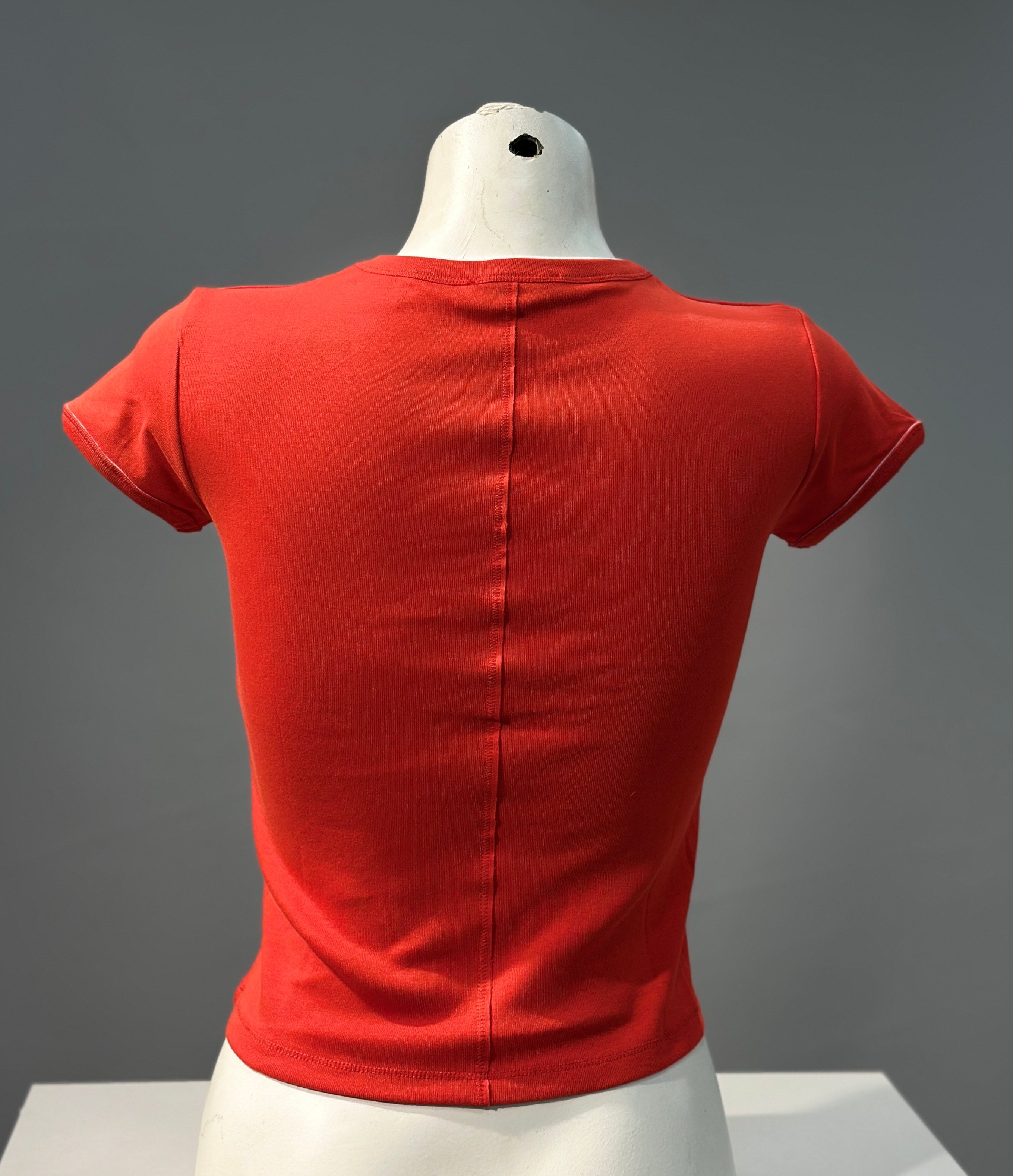 OLIVE-31750 KONTRAST TSHIRT KIRMIZI
