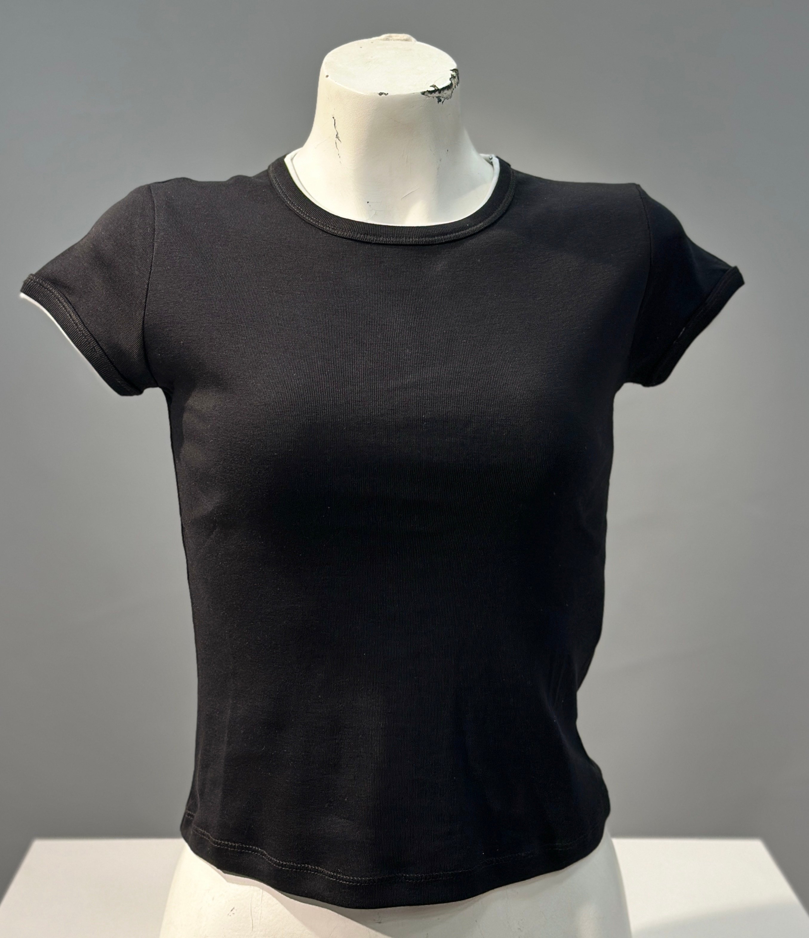 OLIVE-31750 KONTRAST TSHIRT SİYAH