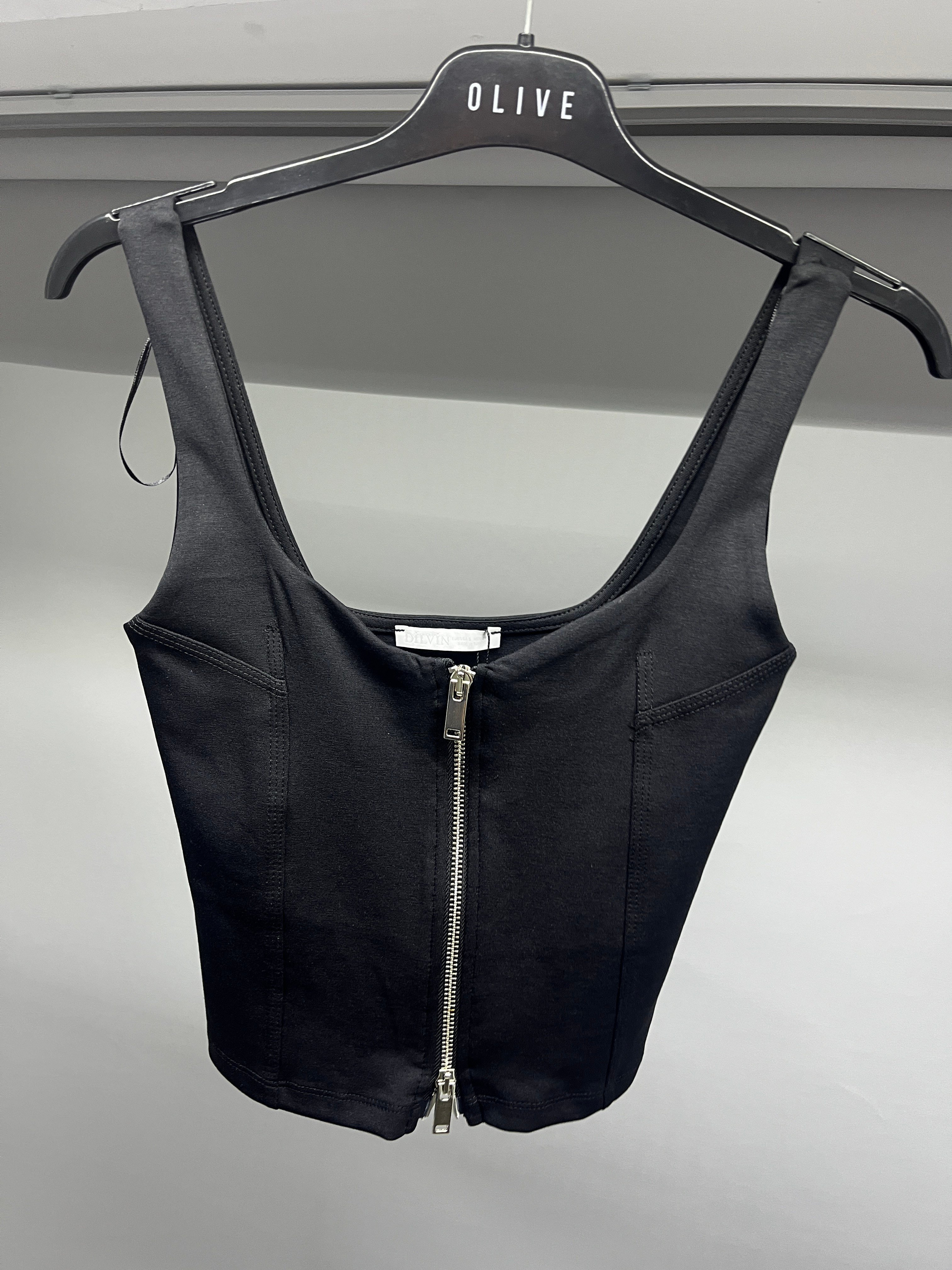 OLIVE-31978 FERUMUAR TOP SİYAH