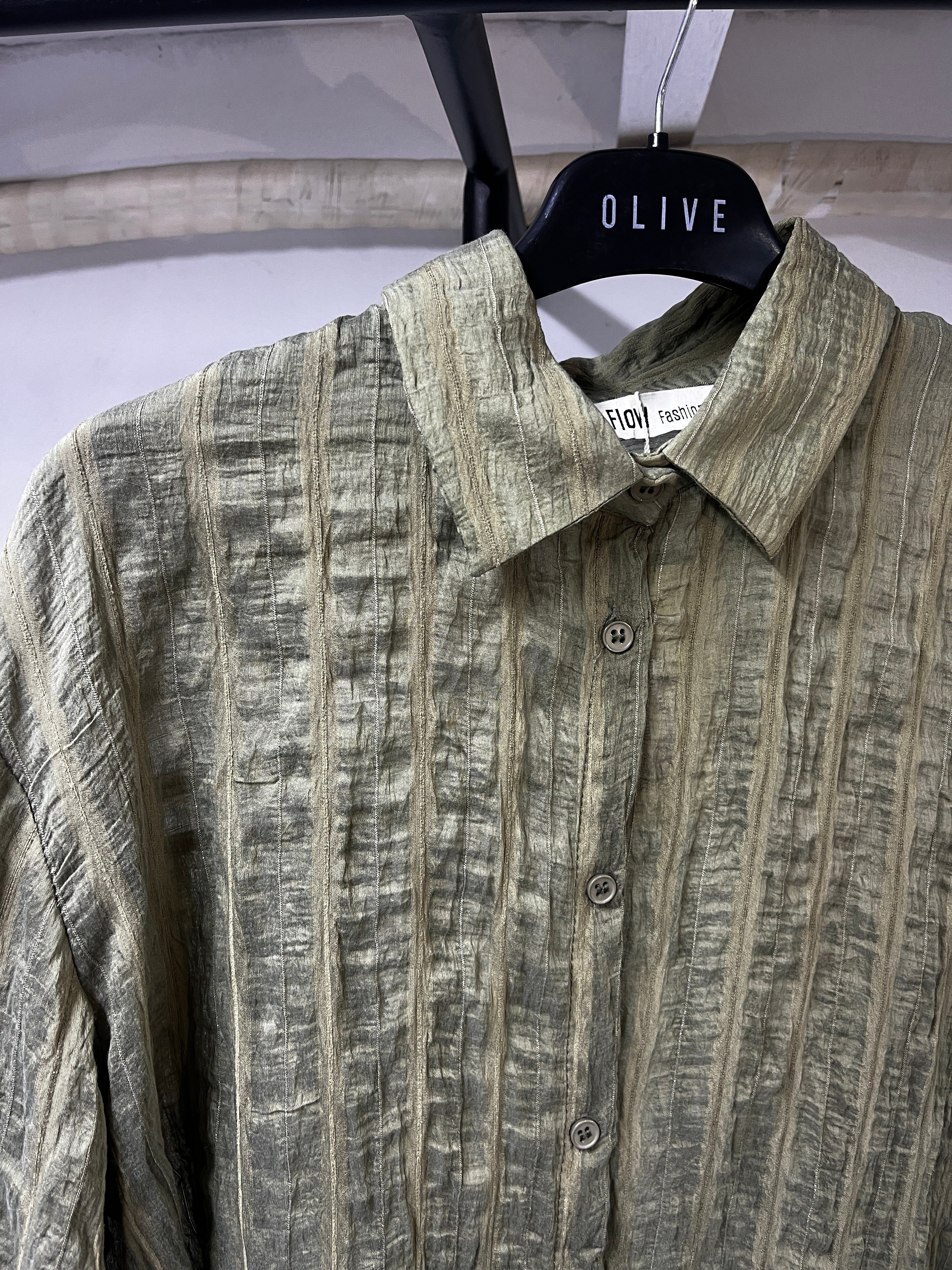 OLIVE-3225 OVERSIZE GÖMLEK HAKİ