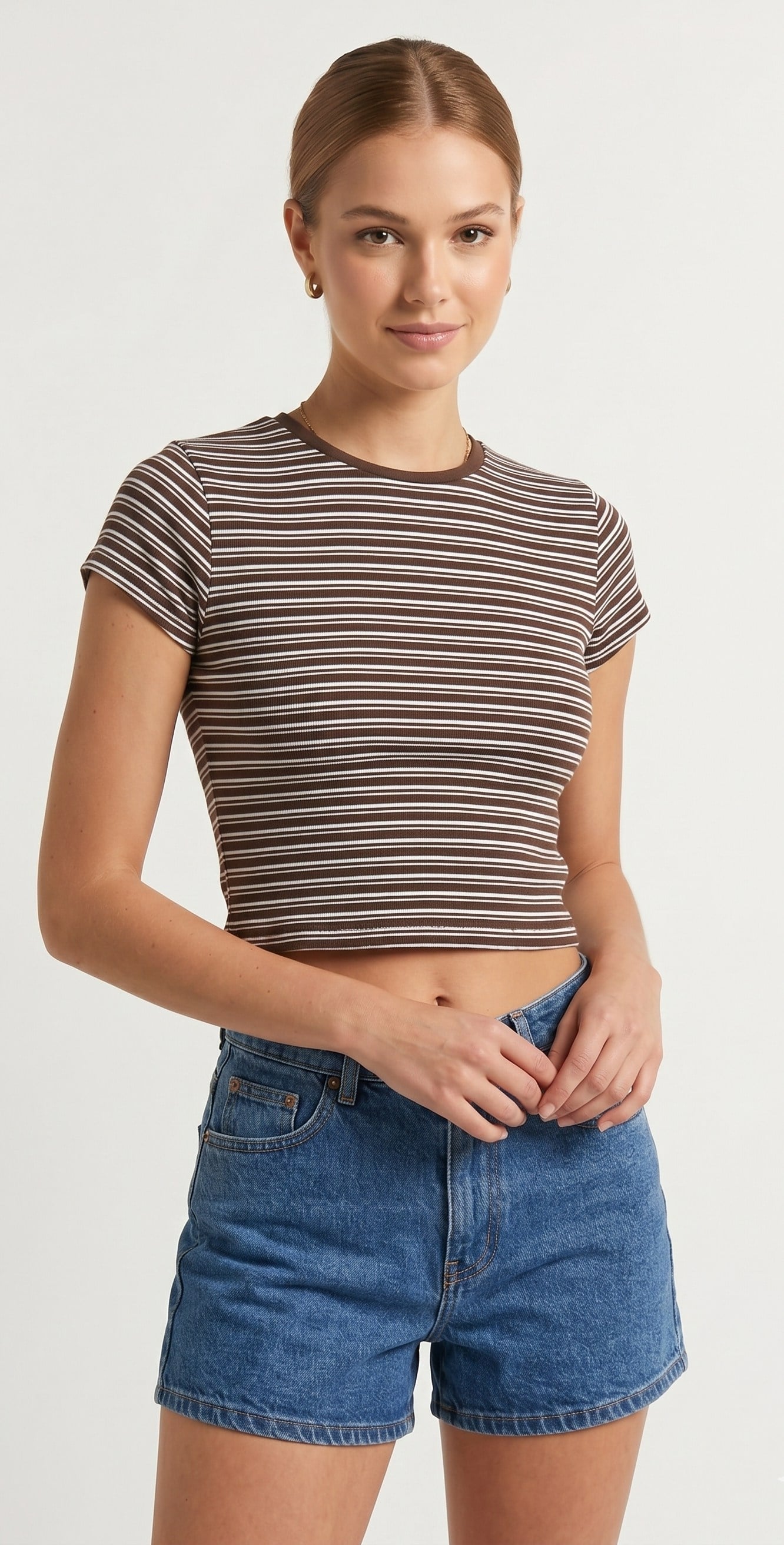 OLIVE-4039 TSHIRT KAHVE
