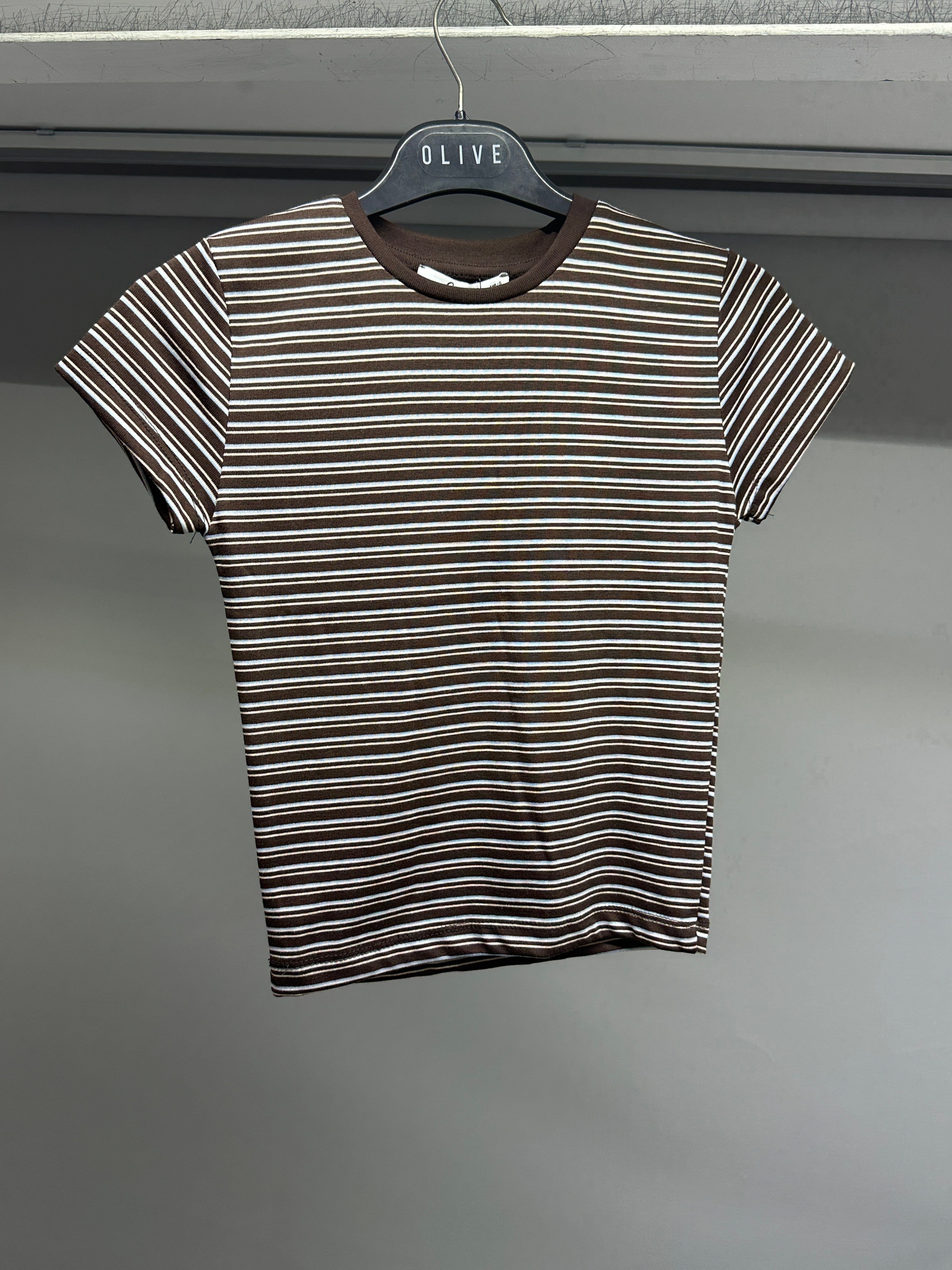 OLIVE-4039 TSHIRT KAHVE