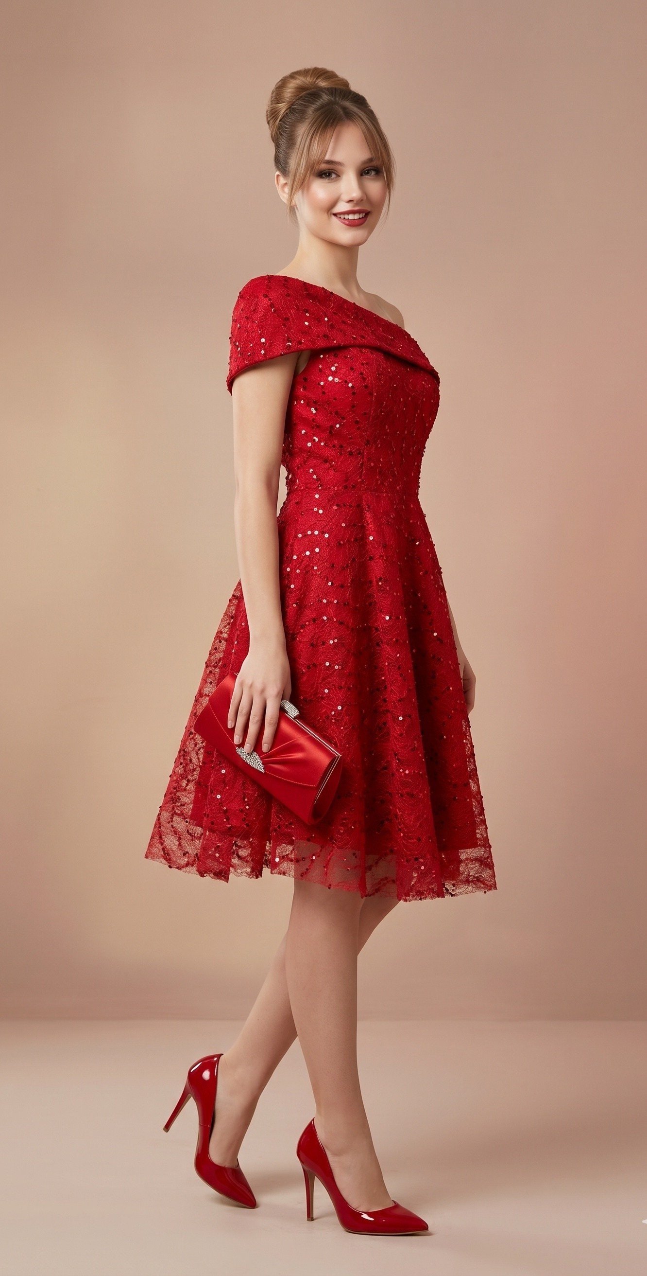 OLIVE-41185 ABİYE KIRMIZI