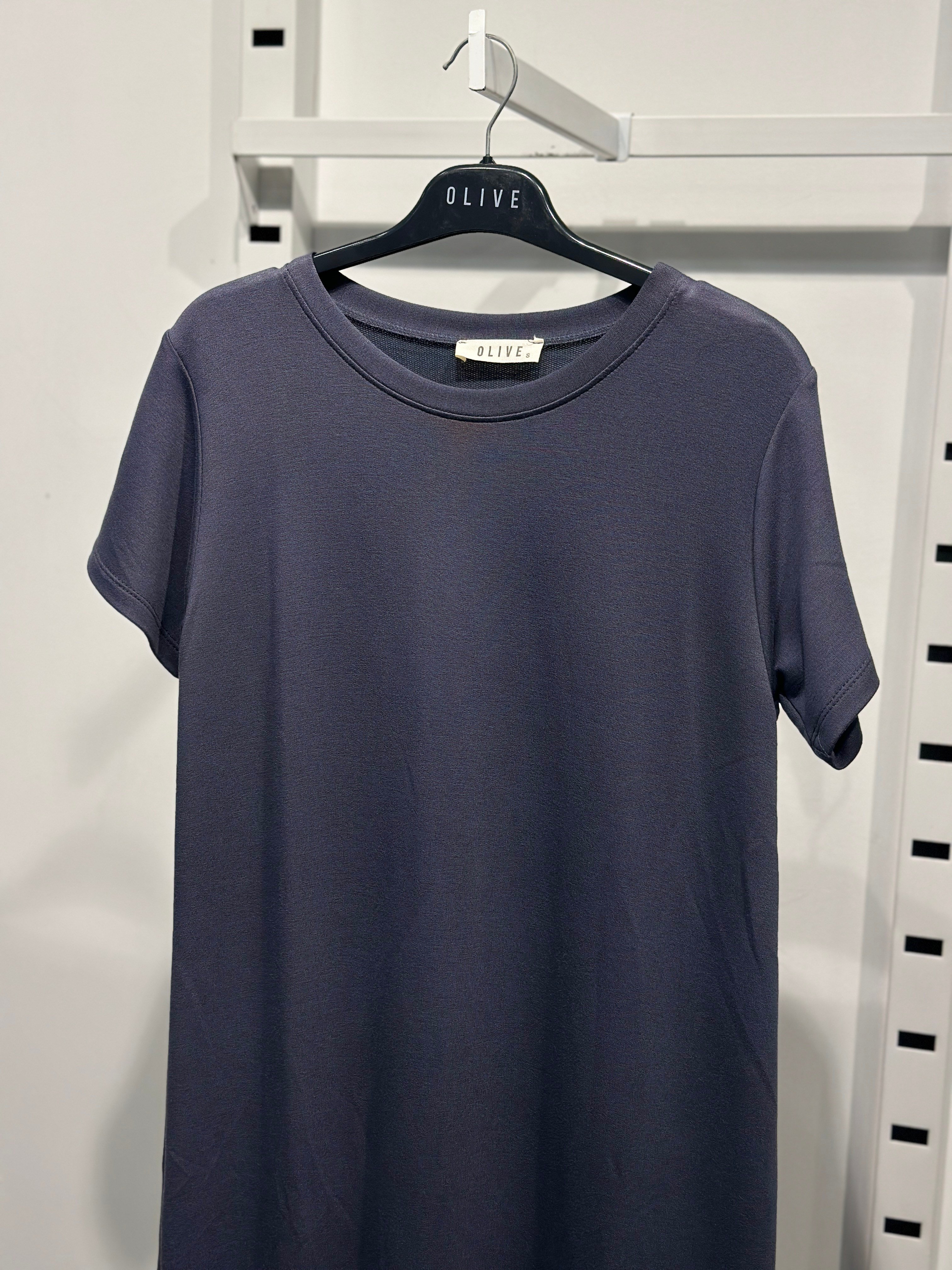 OLIVE-4512 KISA KOL ELBİSE ANTRASİT