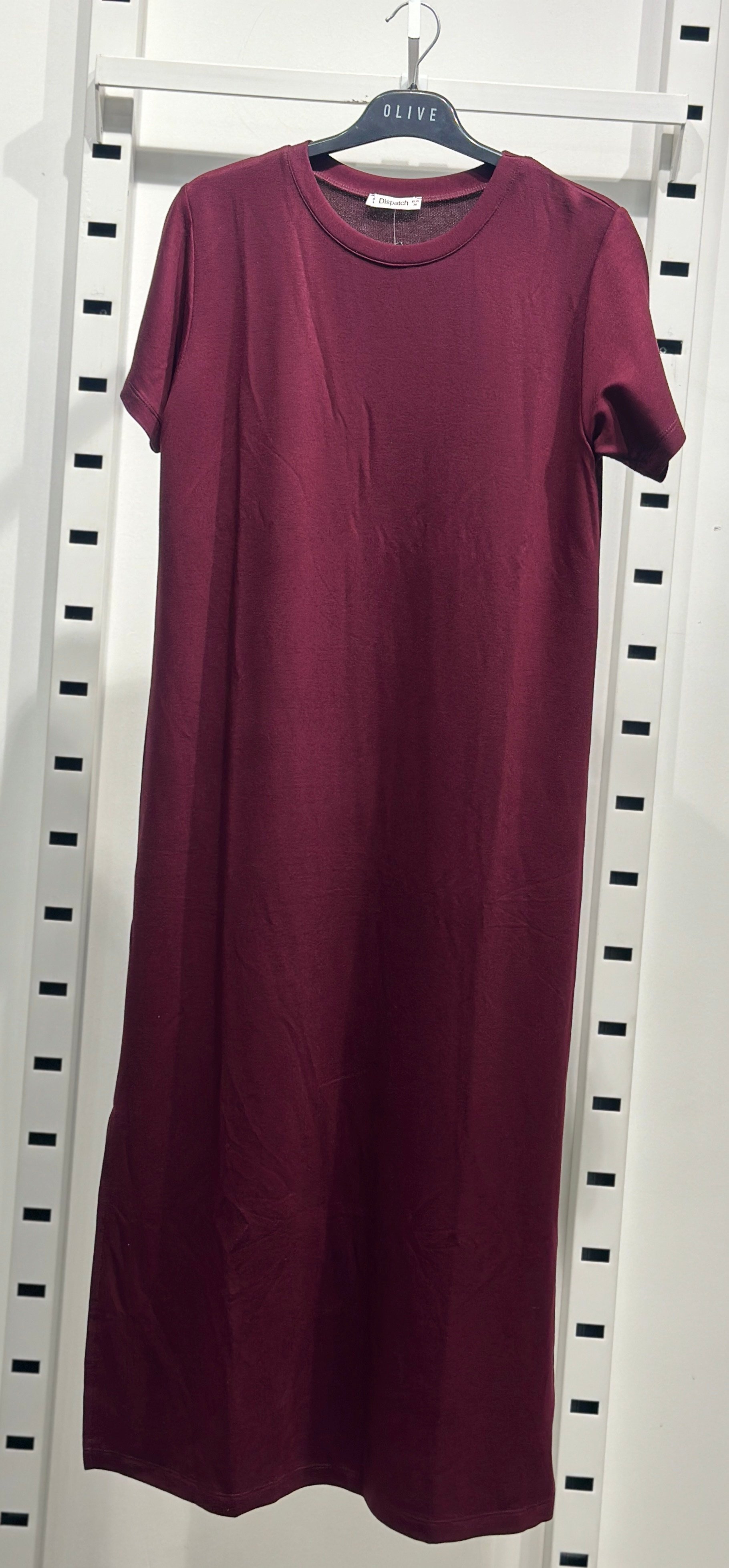 OLIVE-4512 KISA KOL ELBİSE BORDO