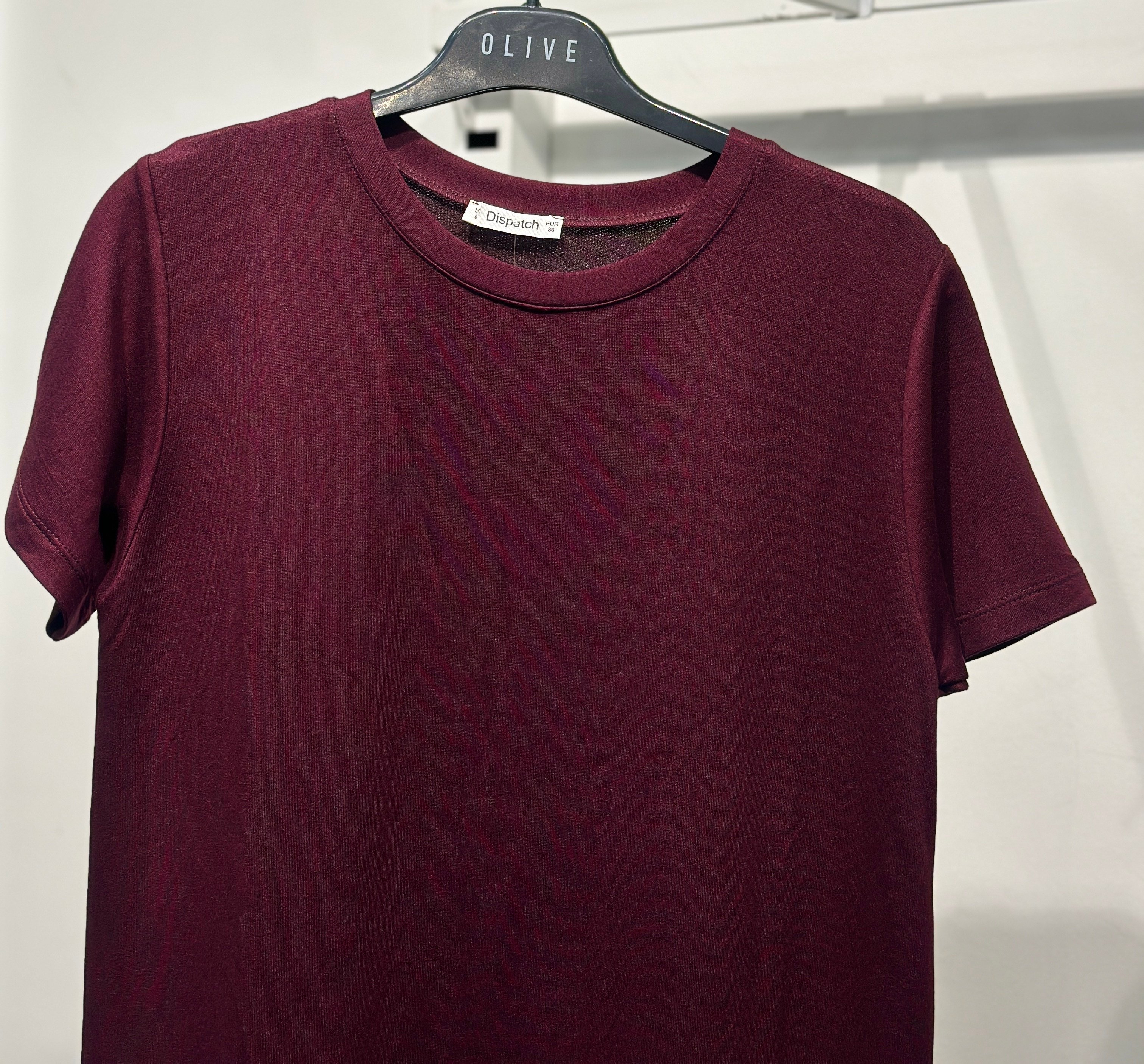 OLIVE-4512 KISA KOL ELBİSE BORDO