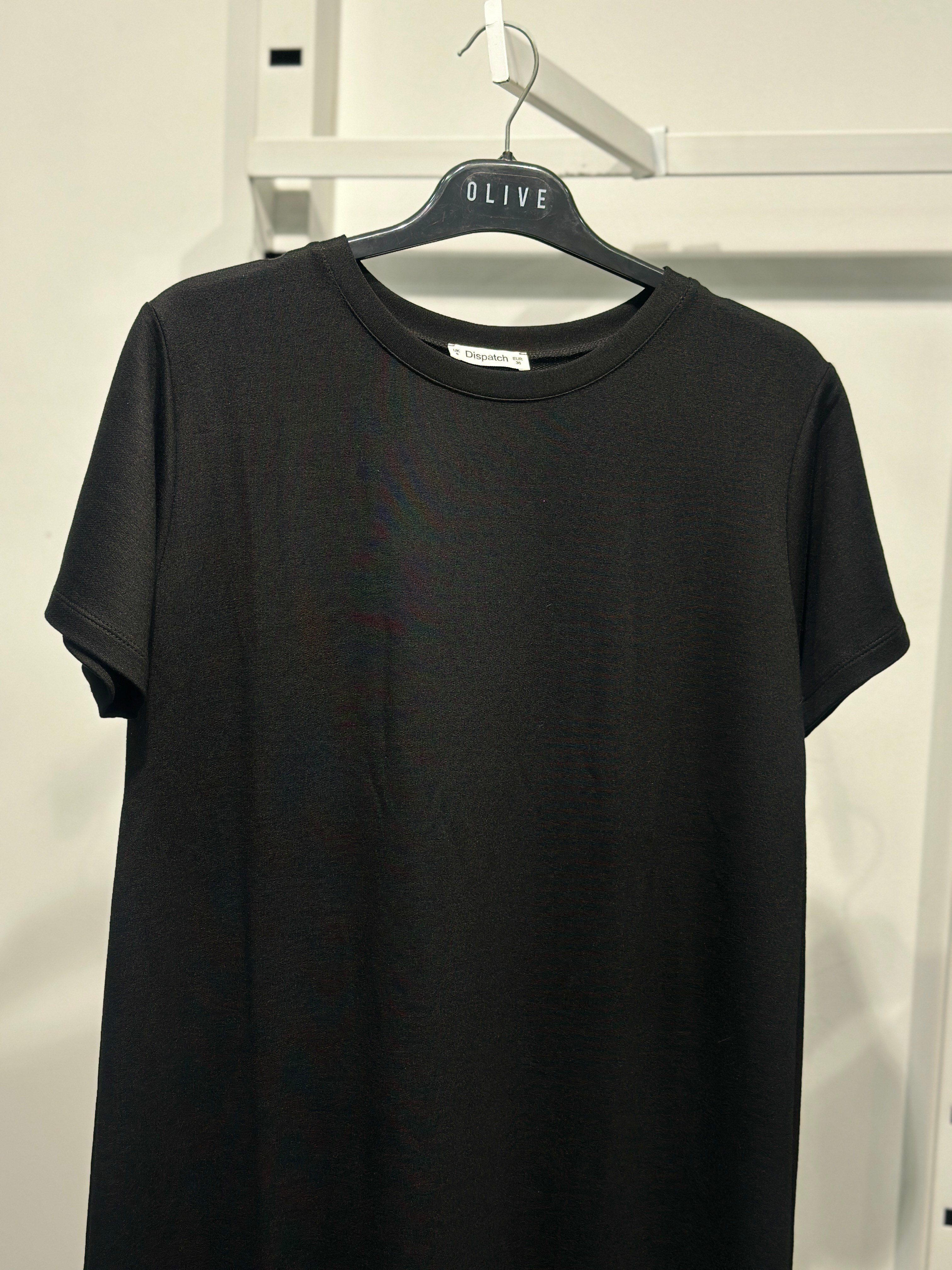 OLIVE-4512 KISA KOL ELBISE SİYAH
