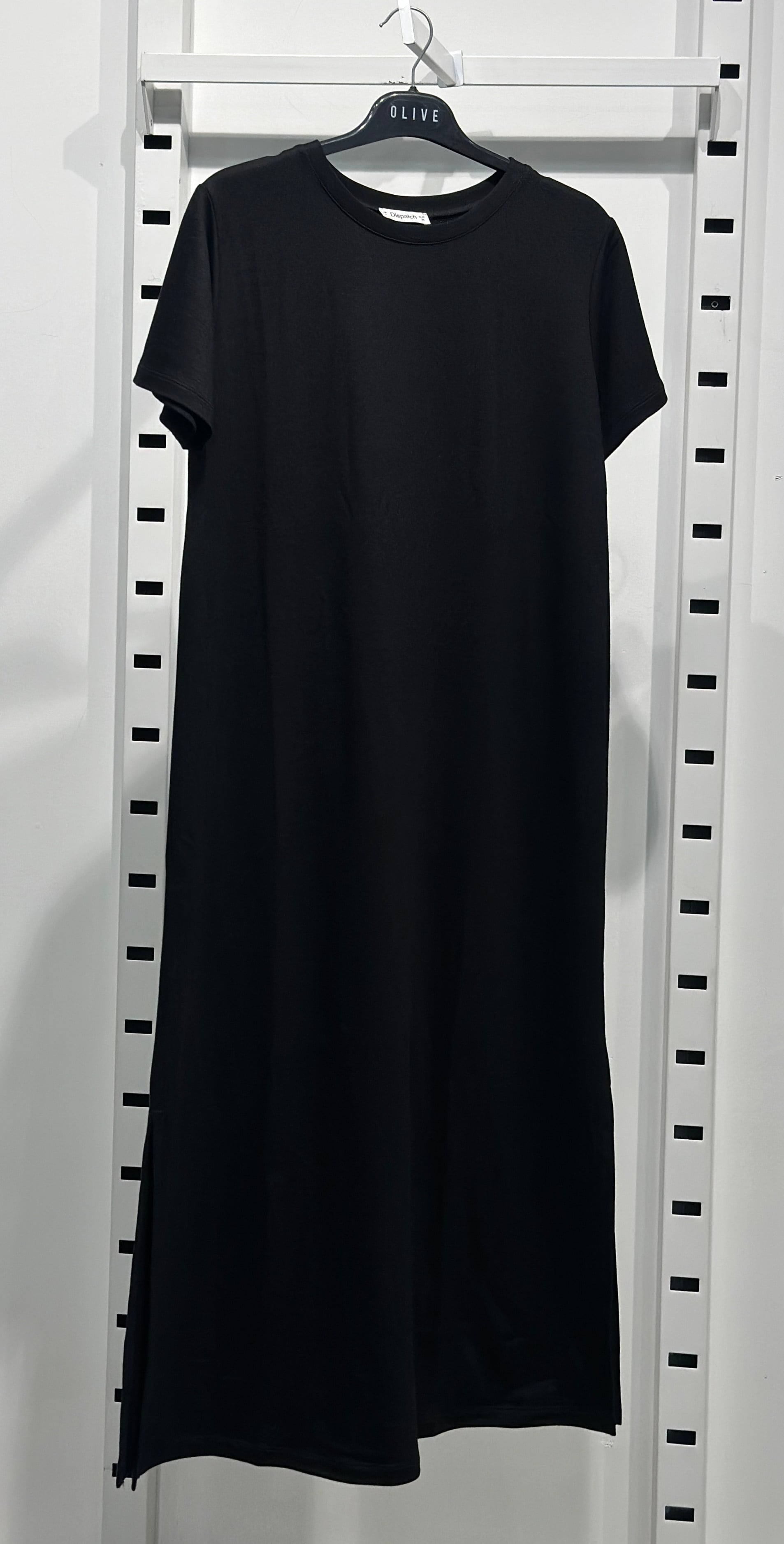 OLIVE-4512 KISA KOL ELBISE SİYAH