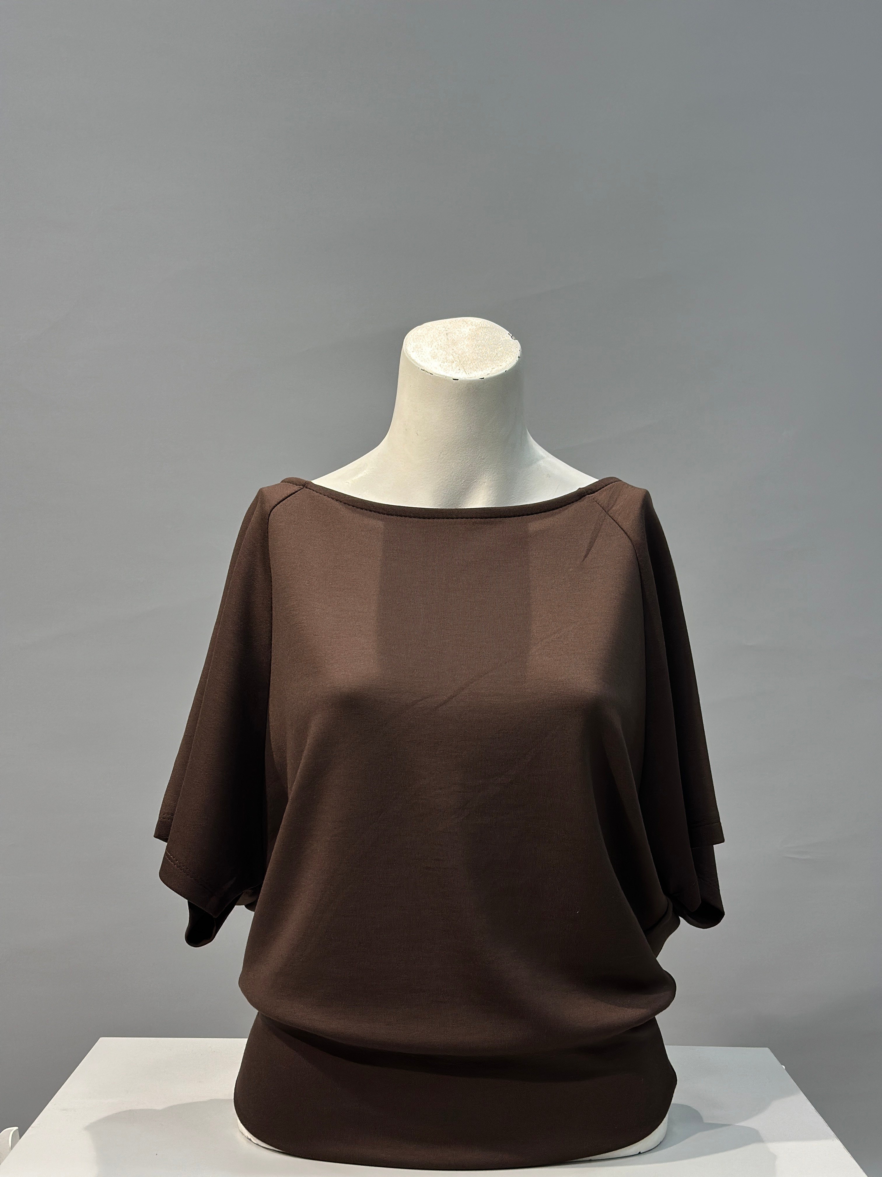OLIVE-4533 YARASA KOL TSHIRT KAHVE