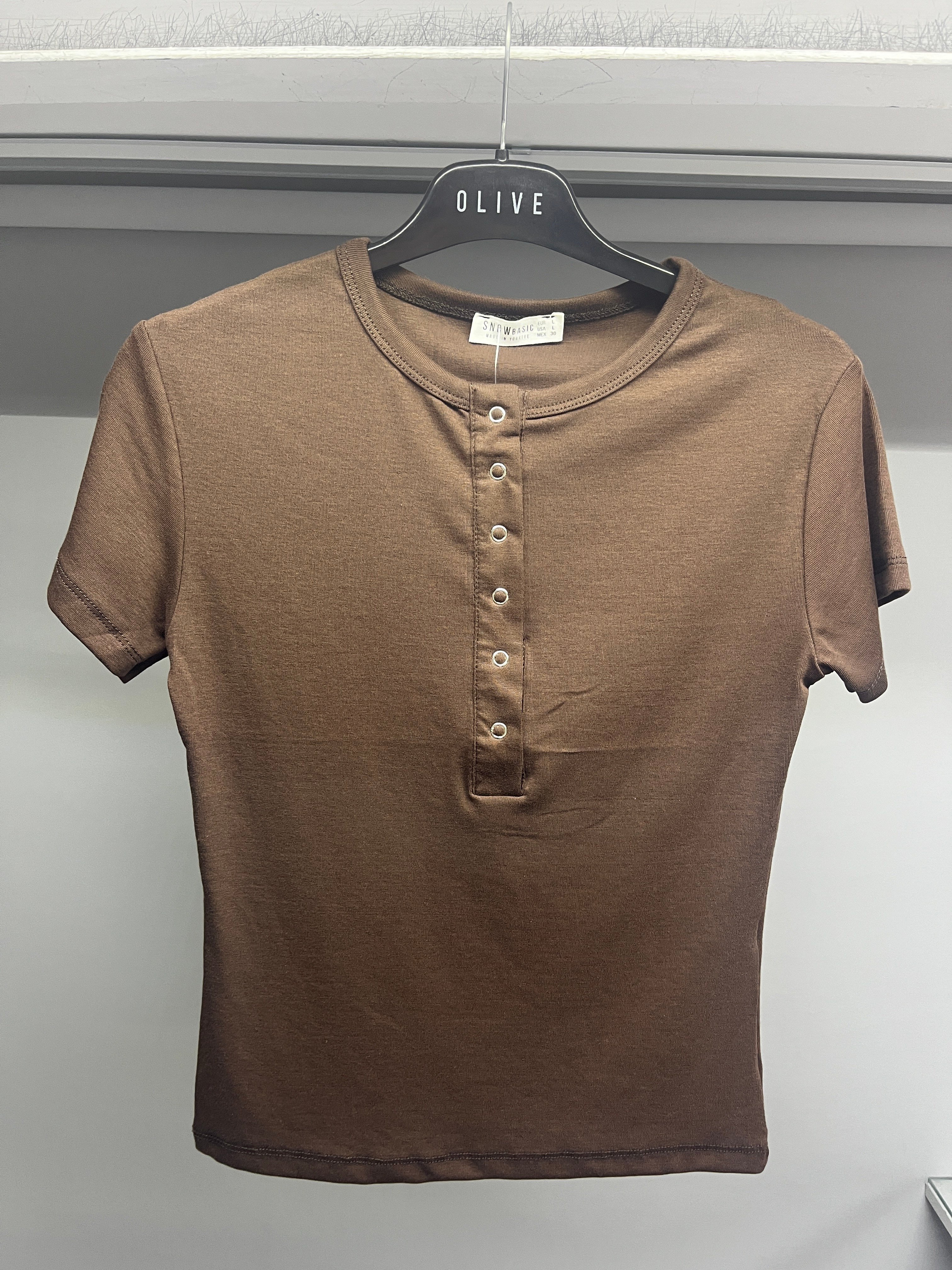 OLIVE-4566 RİBANA ÇITÇIT BODY KAHVE