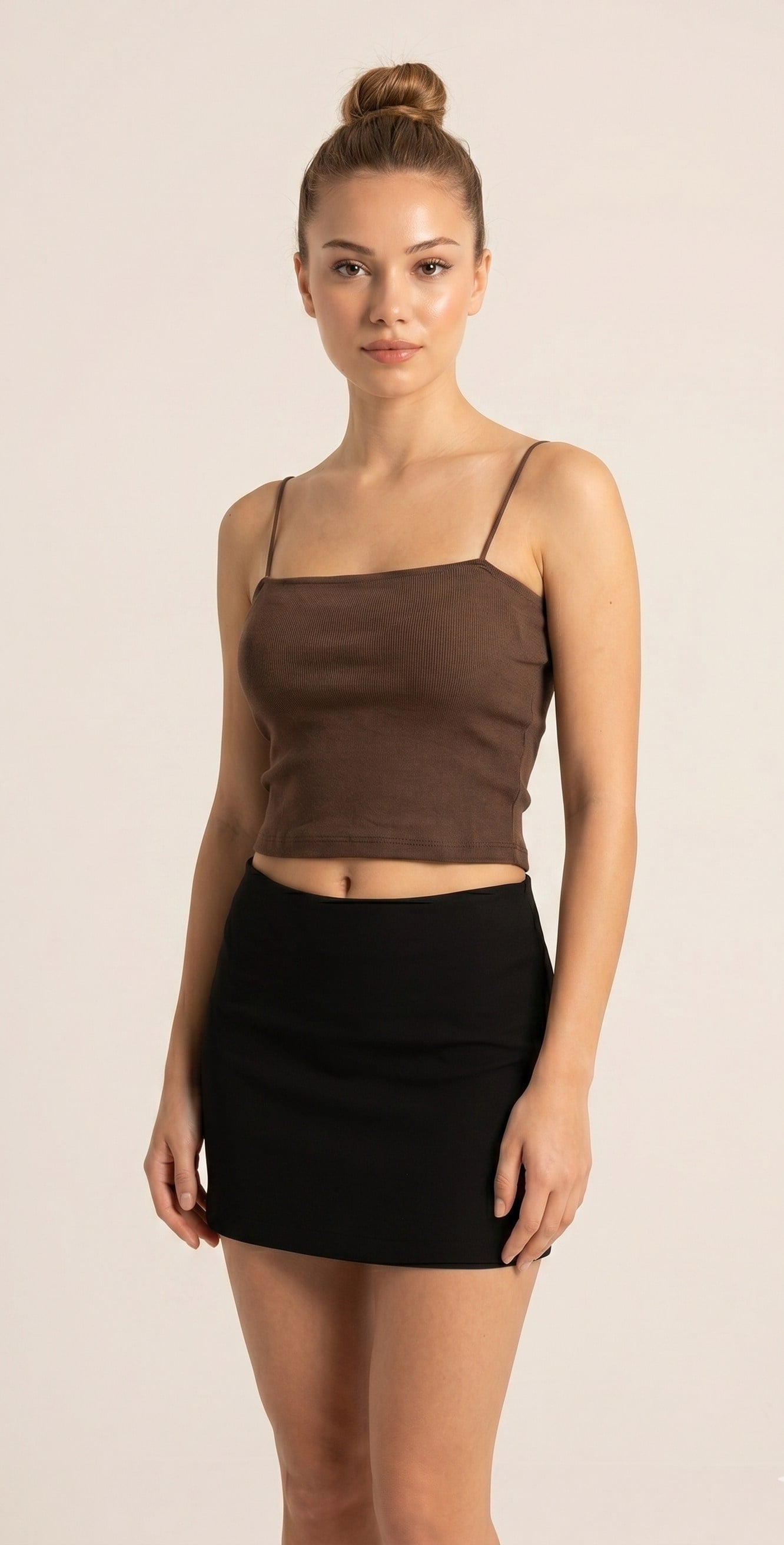 OLIVE-4596 MODAL GLOPLU BODY KAHVE