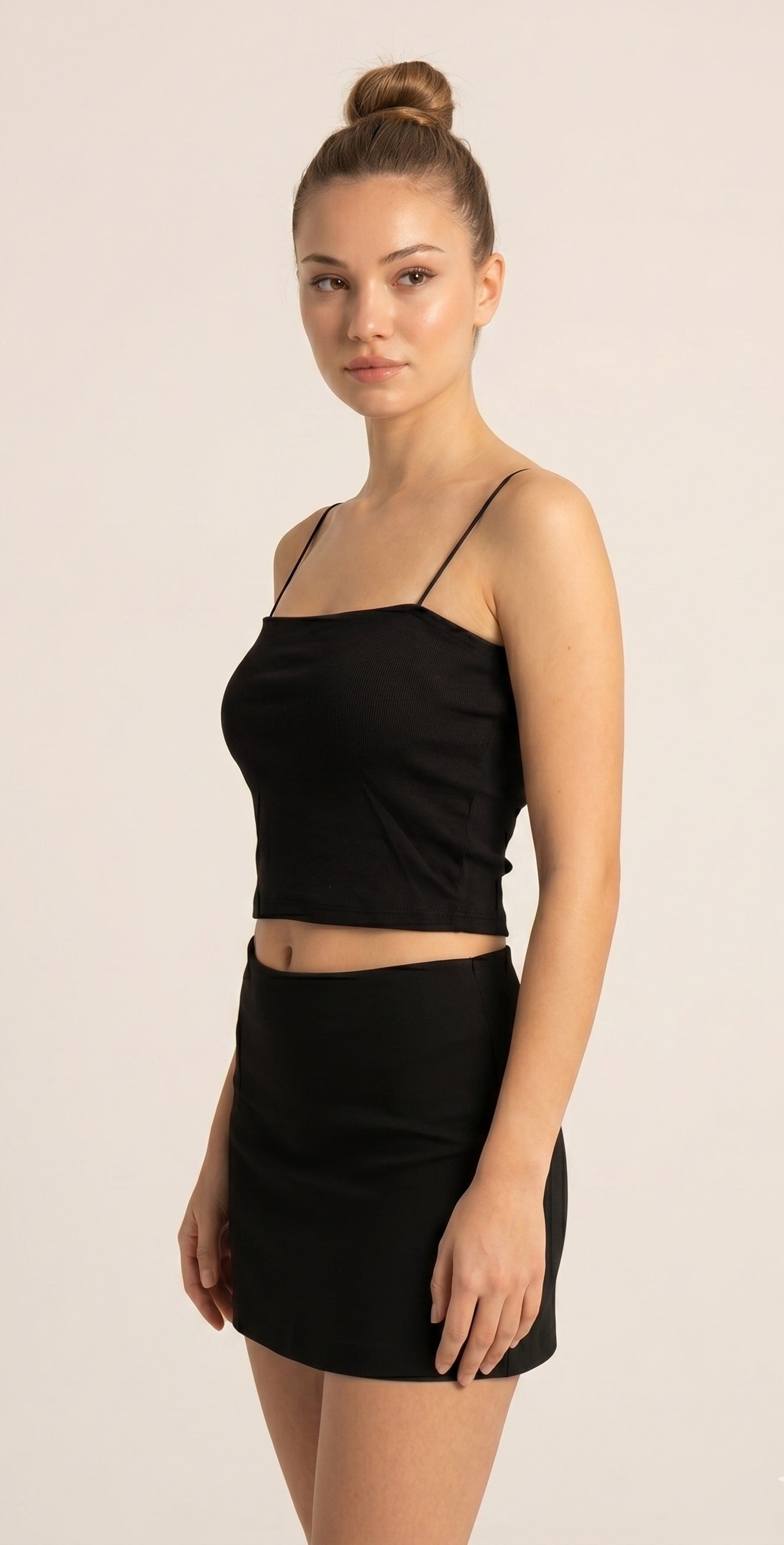 OLIVE-4596 MODAL GLOPLU BODY SİYAH