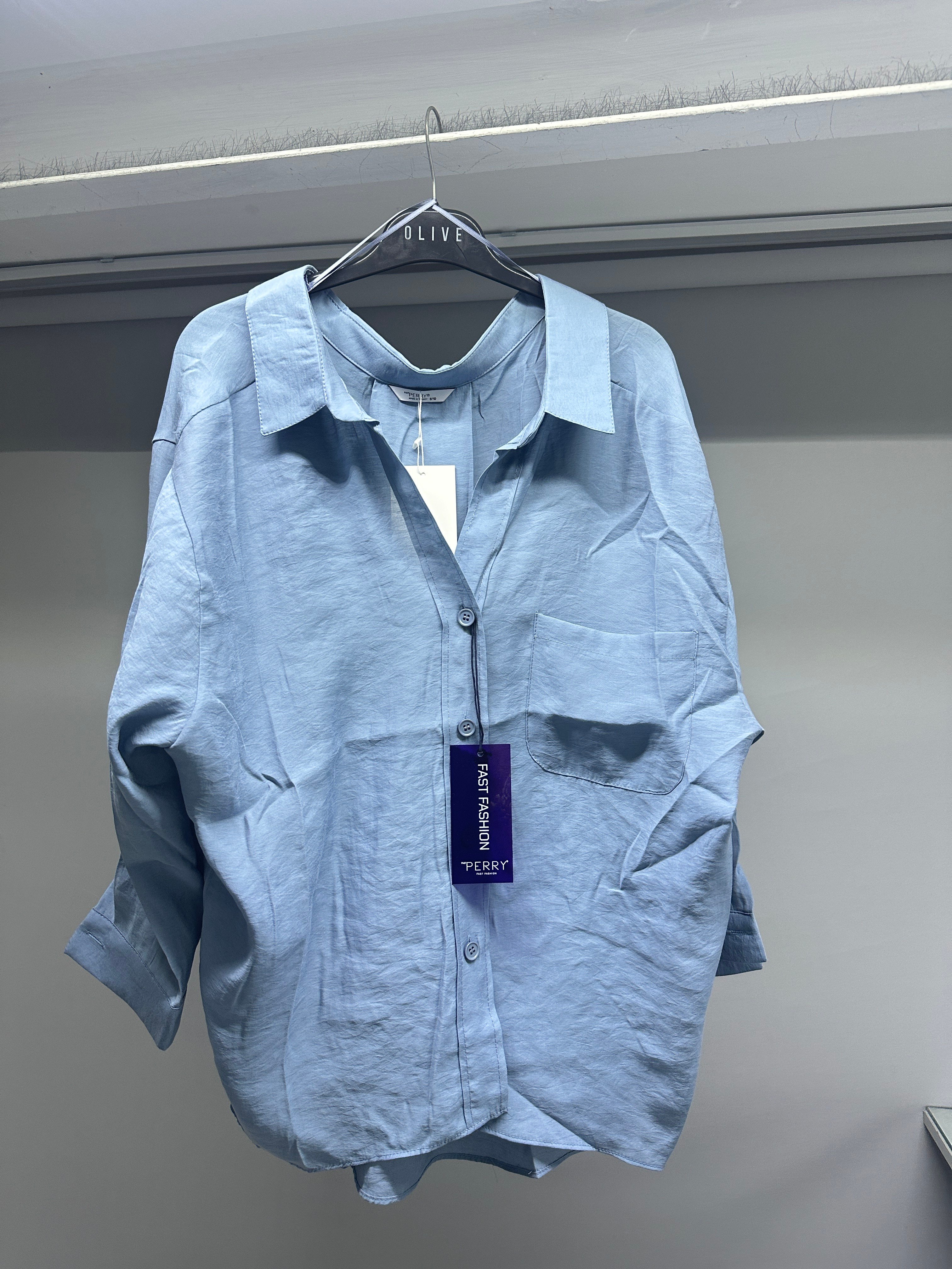 OLIVE-4612 GÖMLEK İNDİGO