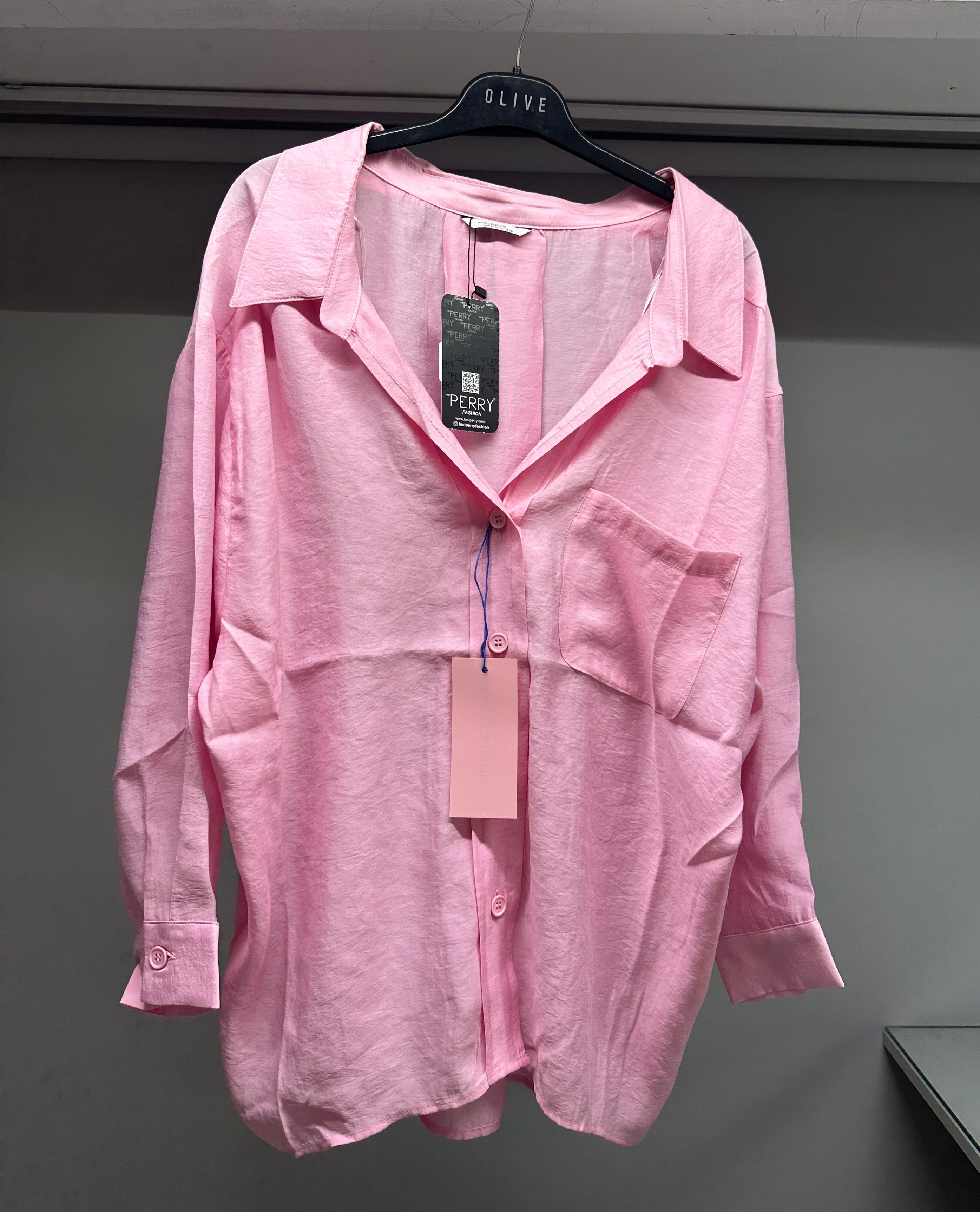 OLIVE-4612 GÖMLEK ŞEKER PEMBE