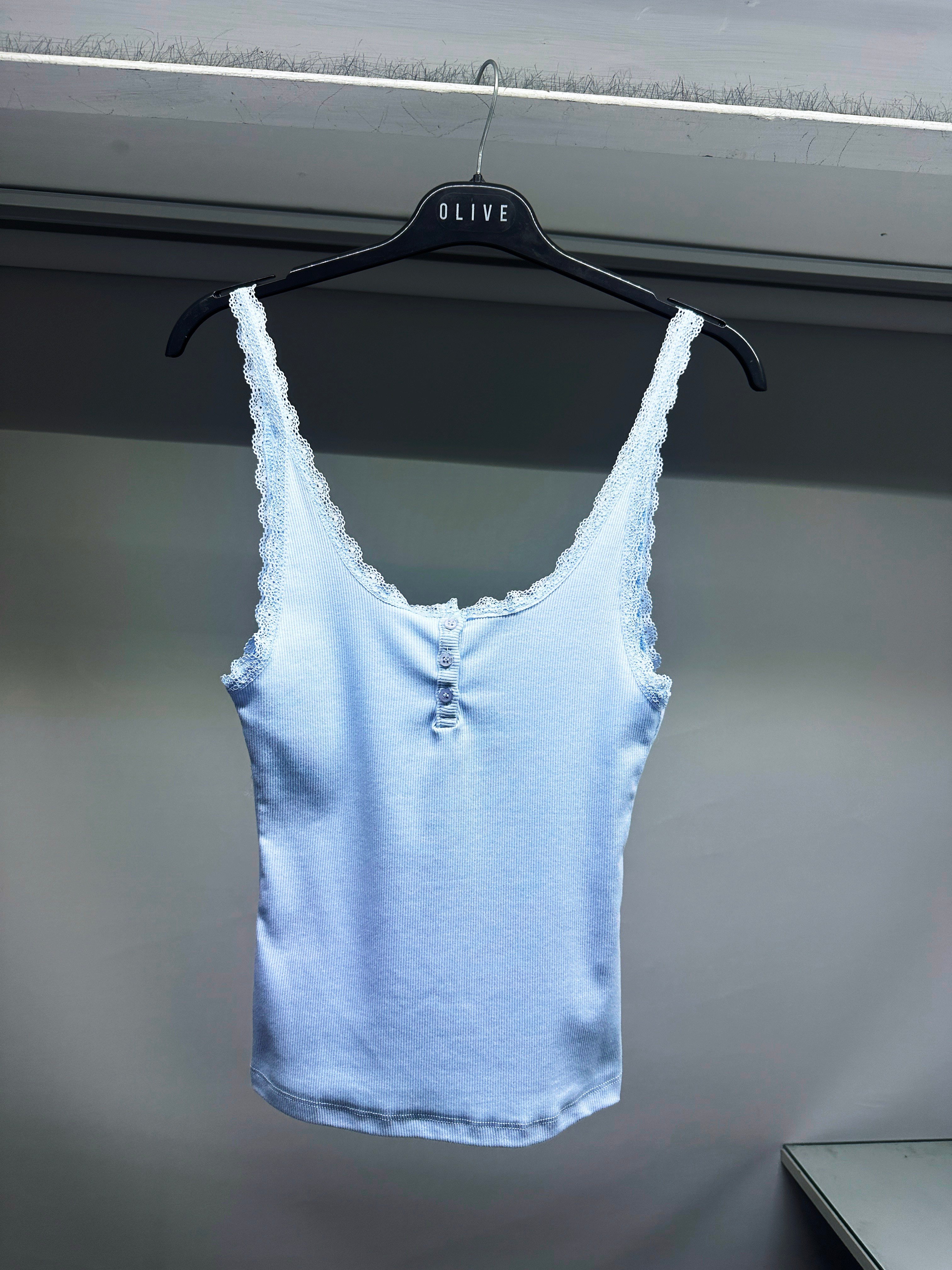 OLIVE-4642 DÜĞMELİ KAŞKORSE BODY BEBE MAVİ