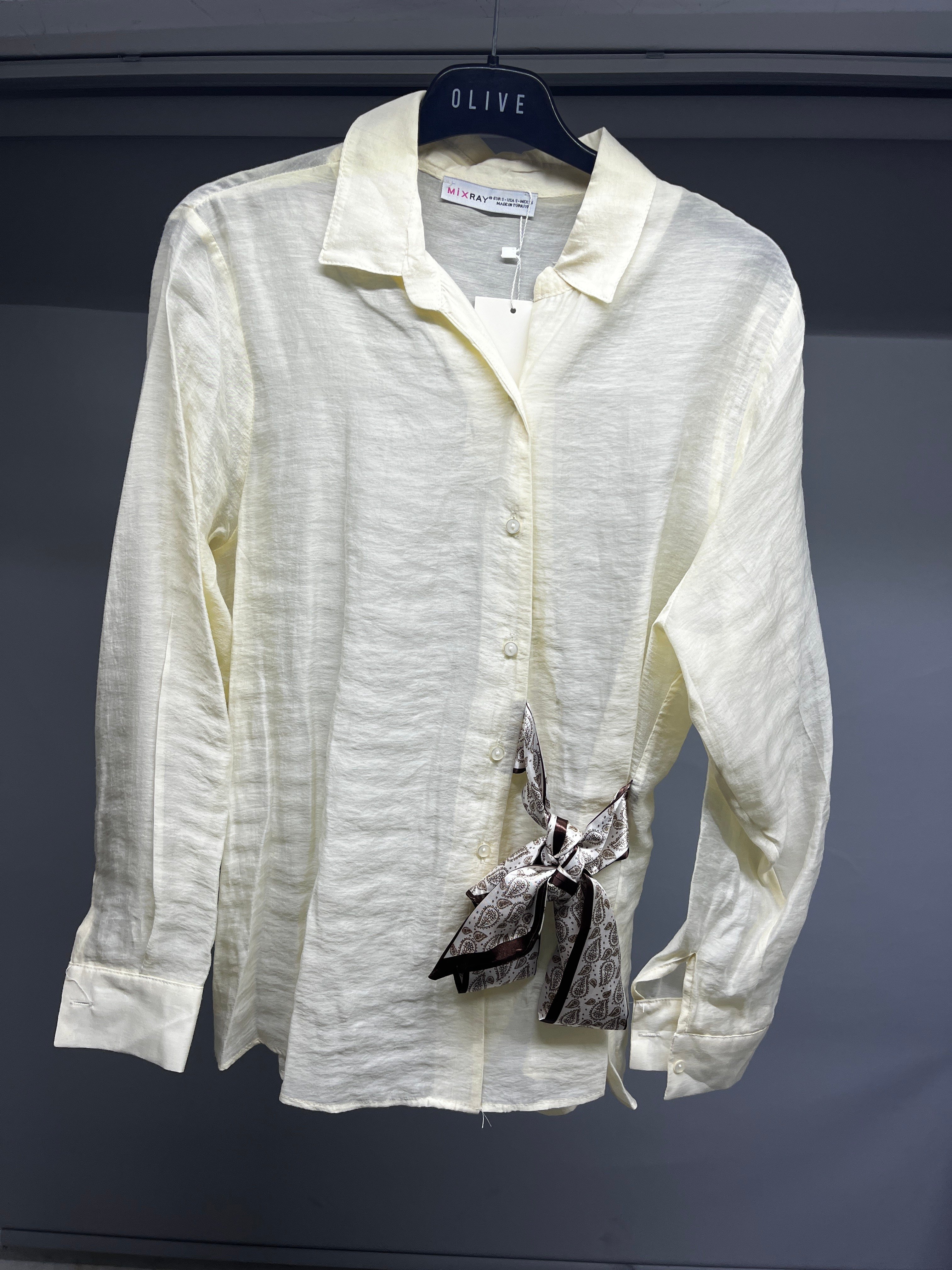 OLIVE-4859 FULAR BAĞ. BLUZ TAŞ