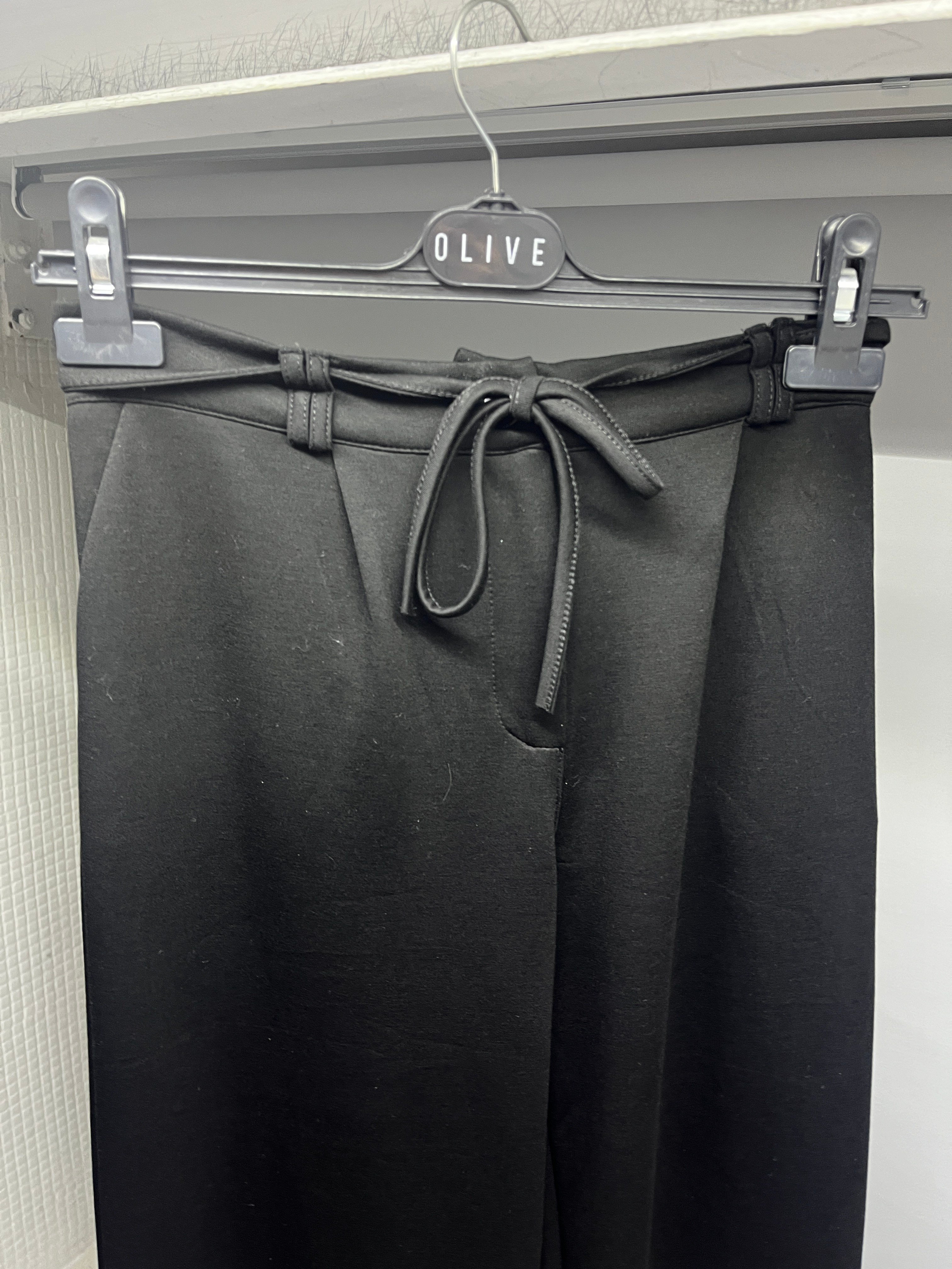 OLIVE-4880 CUPRA LASTİK PANTOLON SİYAH
