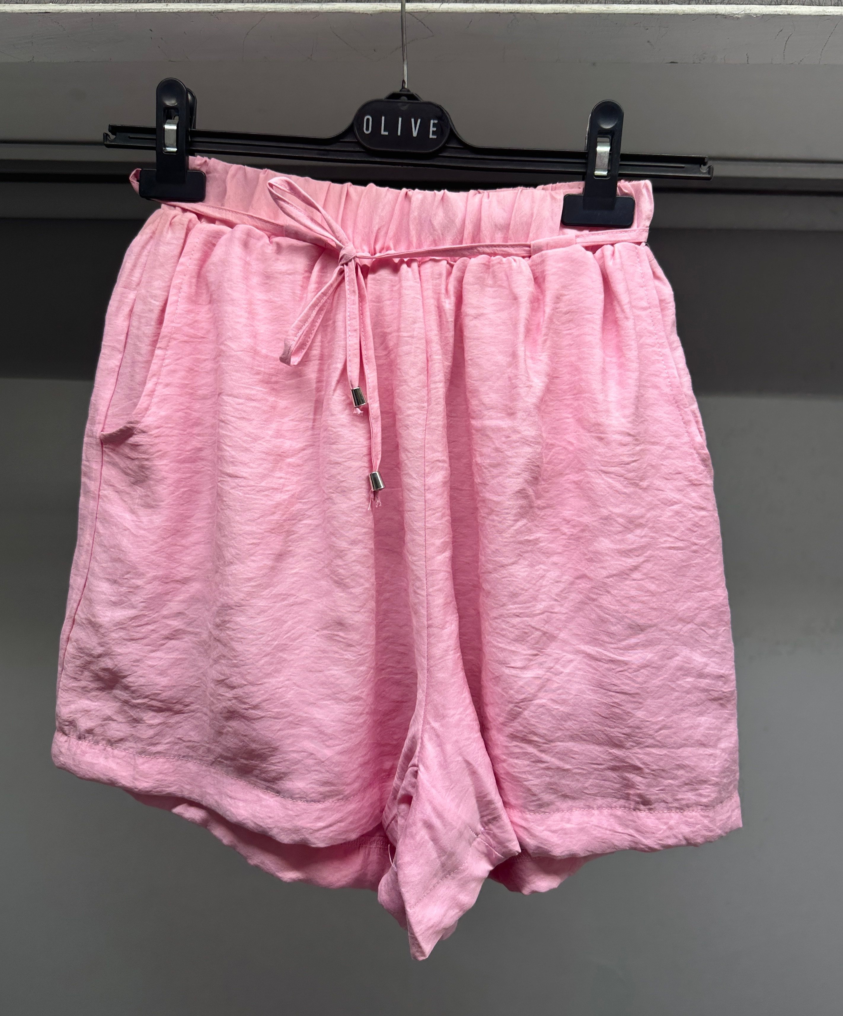 OLIVE-51390 LASTİKLİ ŞORT PEMBE