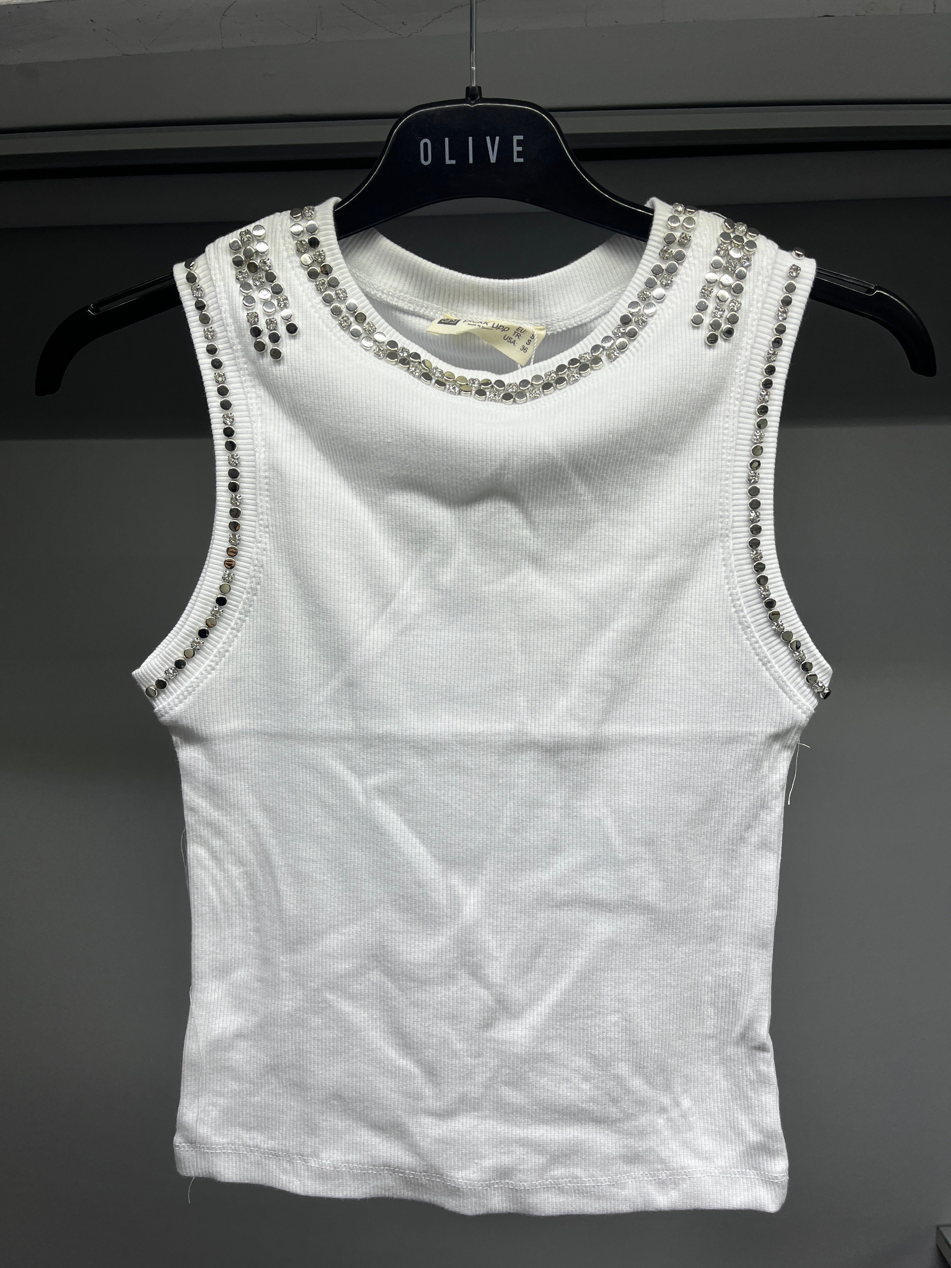 OLIVE-580775 TAŞLI BODY BEYAZ