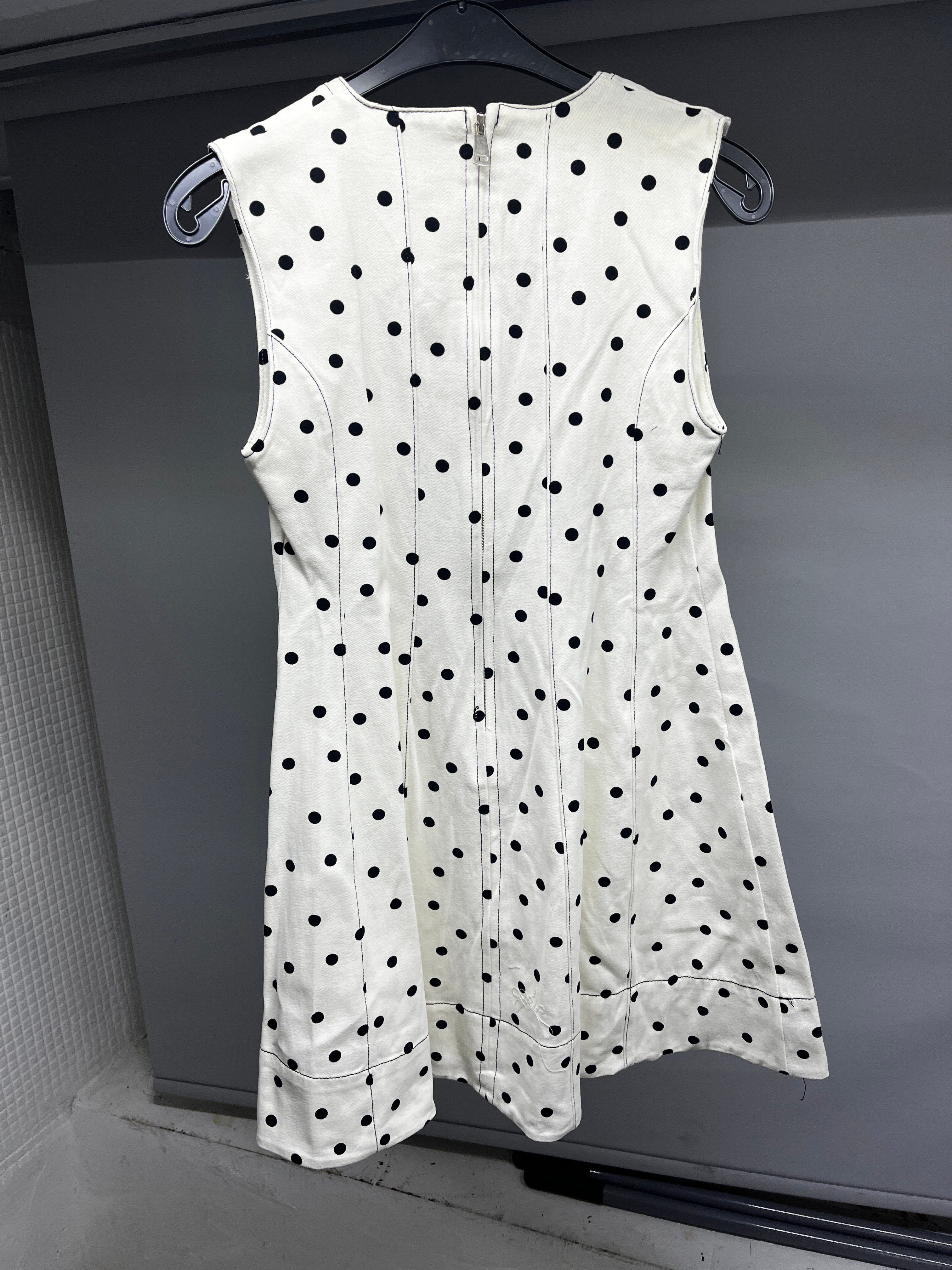 OLIVE-580951 PUANTİYE ELBİSE BEYAZ