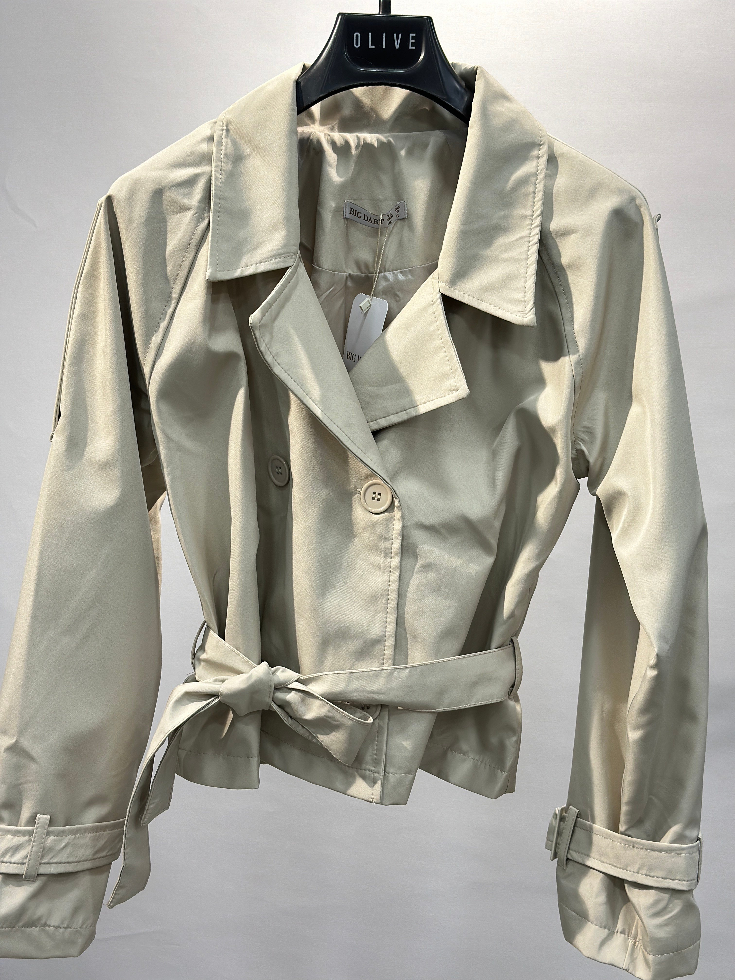 OLIVE-5970 KISA TRENC BEJ