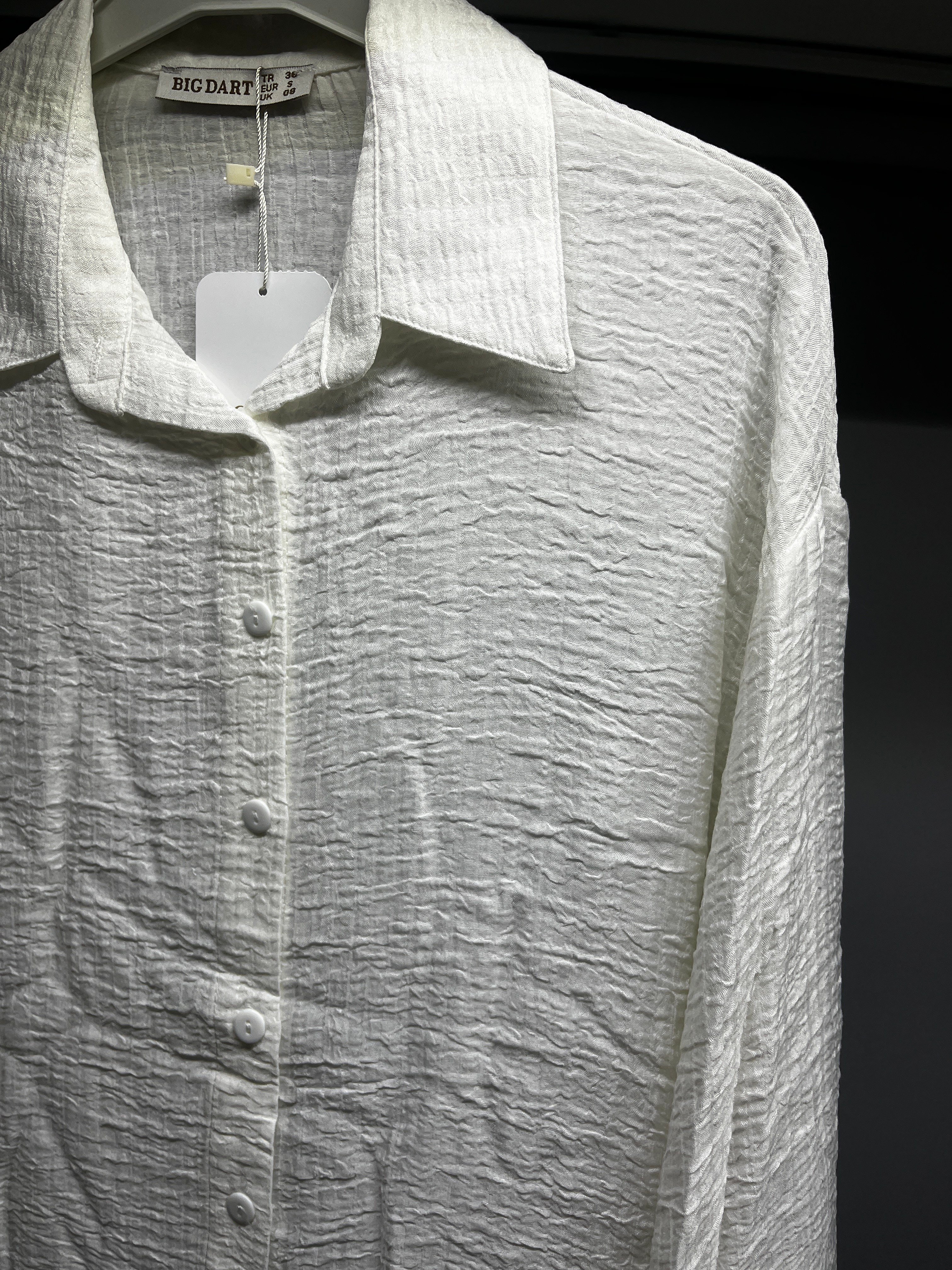 OLIVE-5989 TUNİK BEYAZ