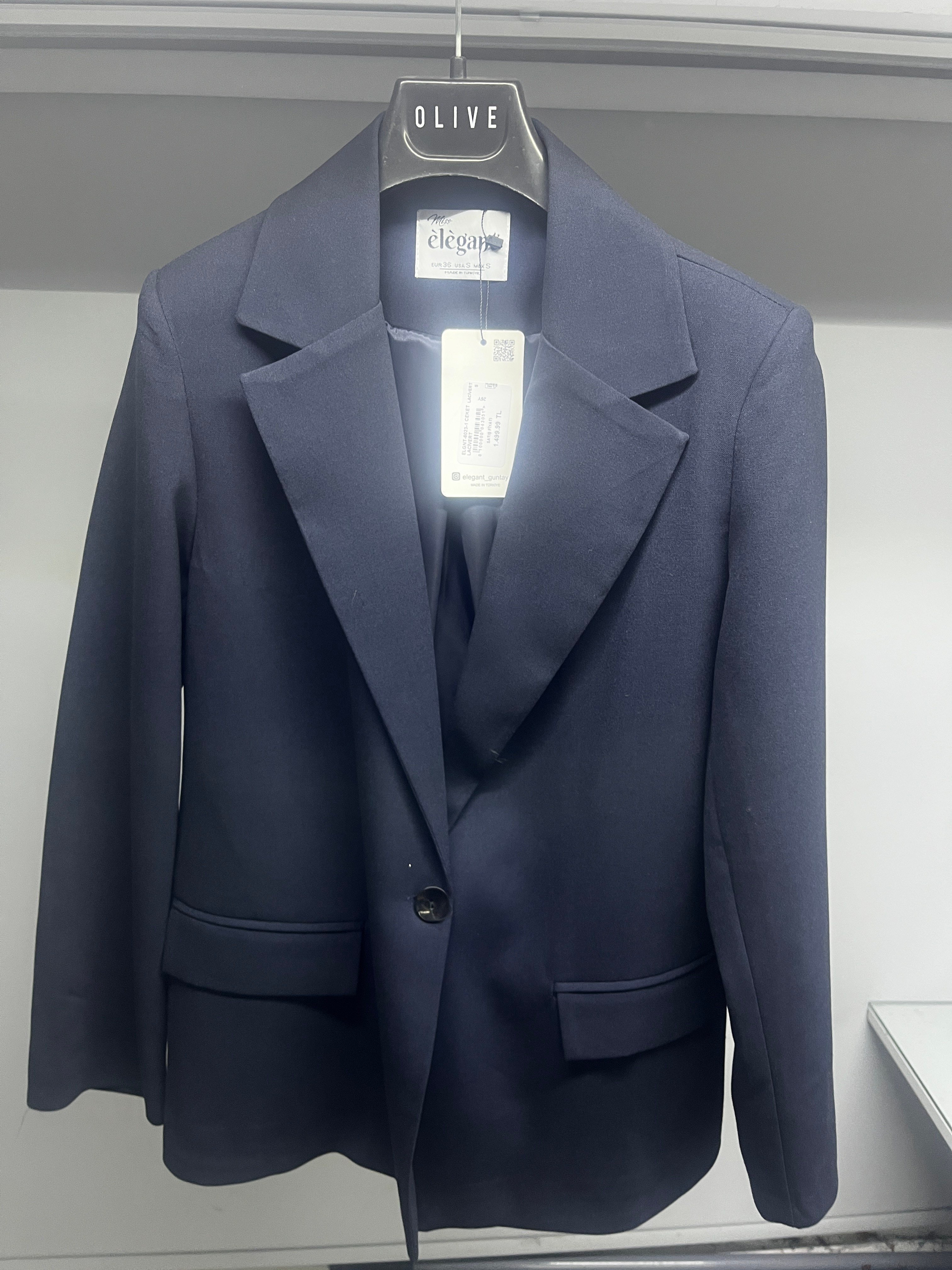 OLIVE-6023-1 CEKET LACİVERT