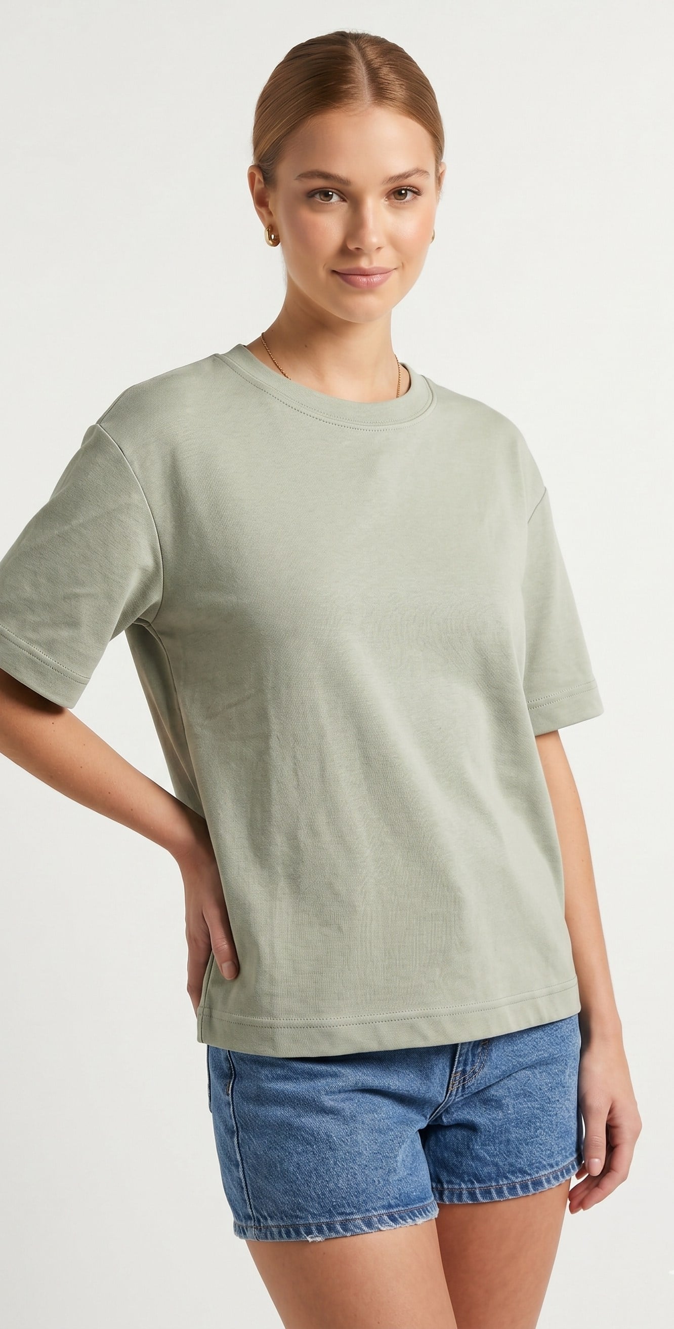 OLIVE-6597 COS BASIC TSHIRT HAKİ