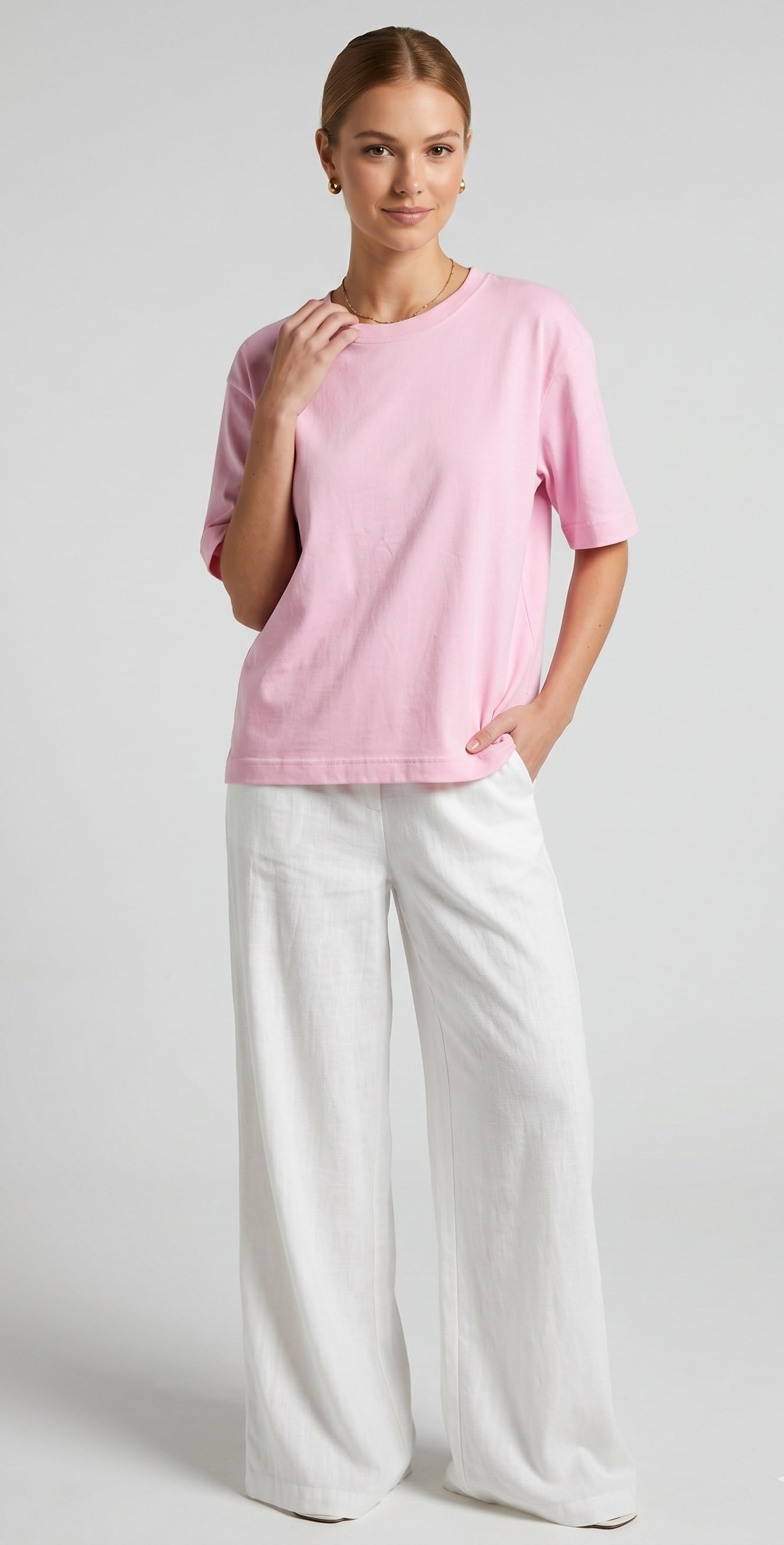 OLIVE-6597 COS BASIC TSHIRT PEMBE