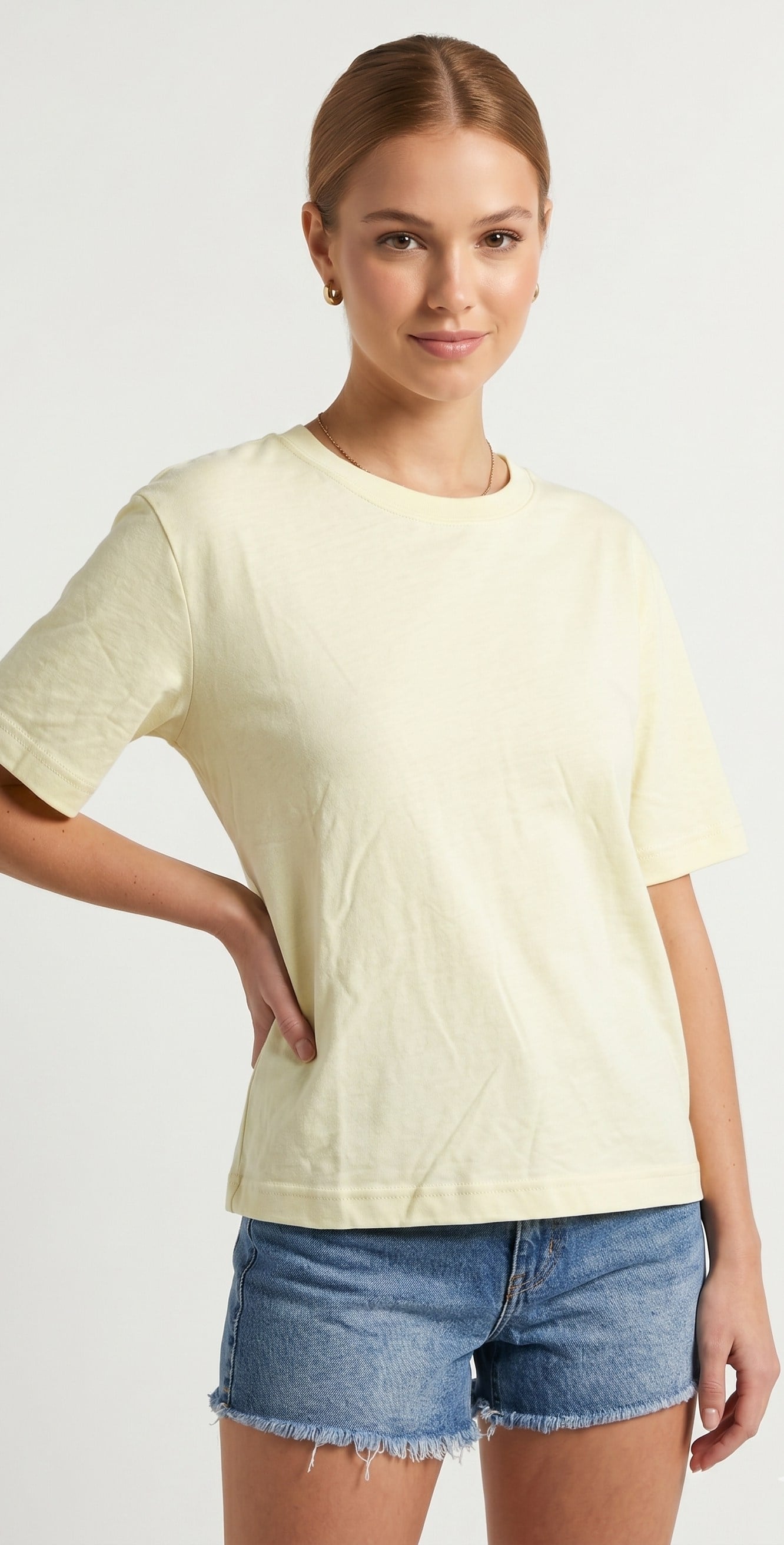 OLIVE-6597 COS BASIC TSHIRT SARI