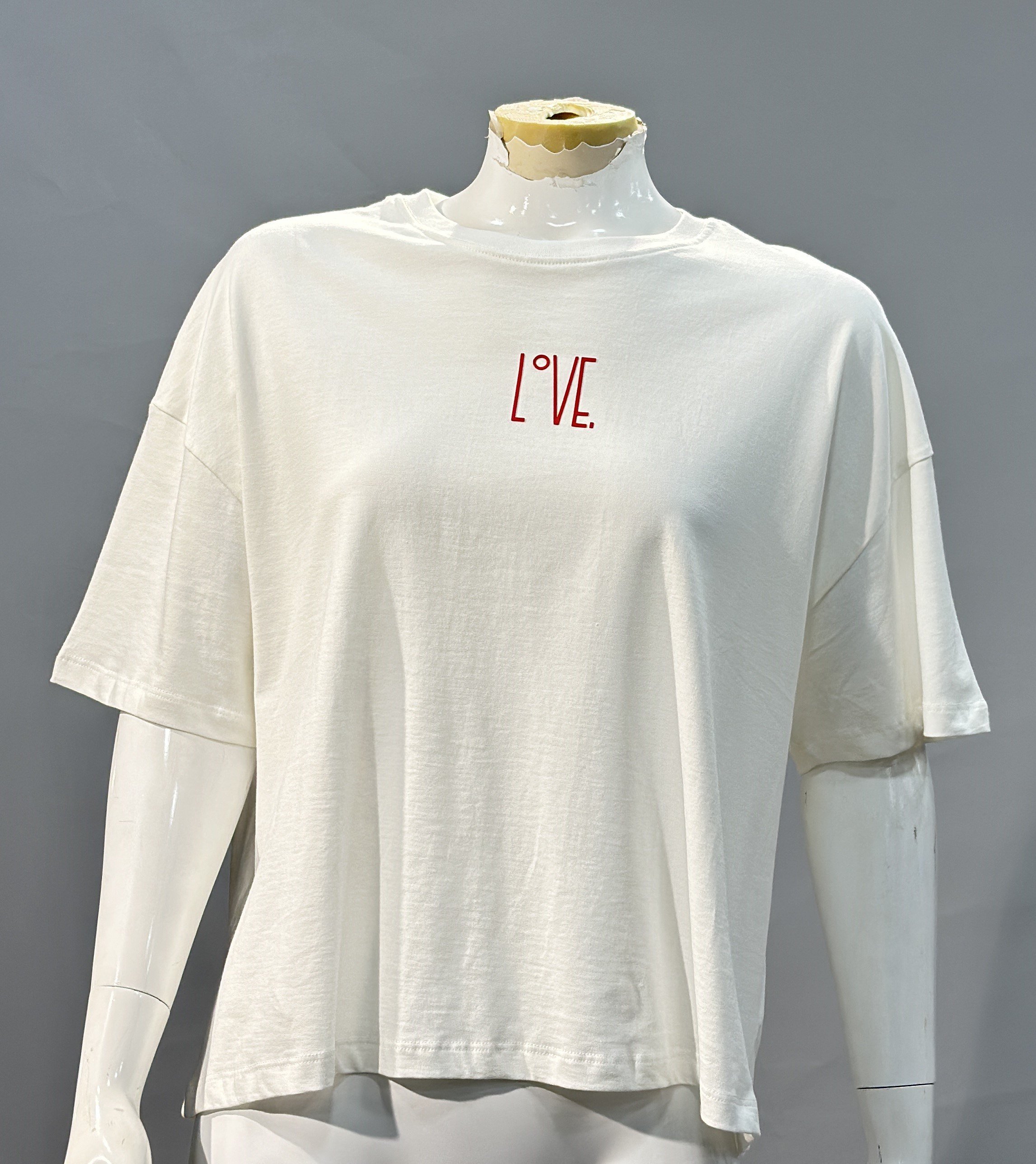 OLIVE-6862 LOVE TSHIRT BEYAZ