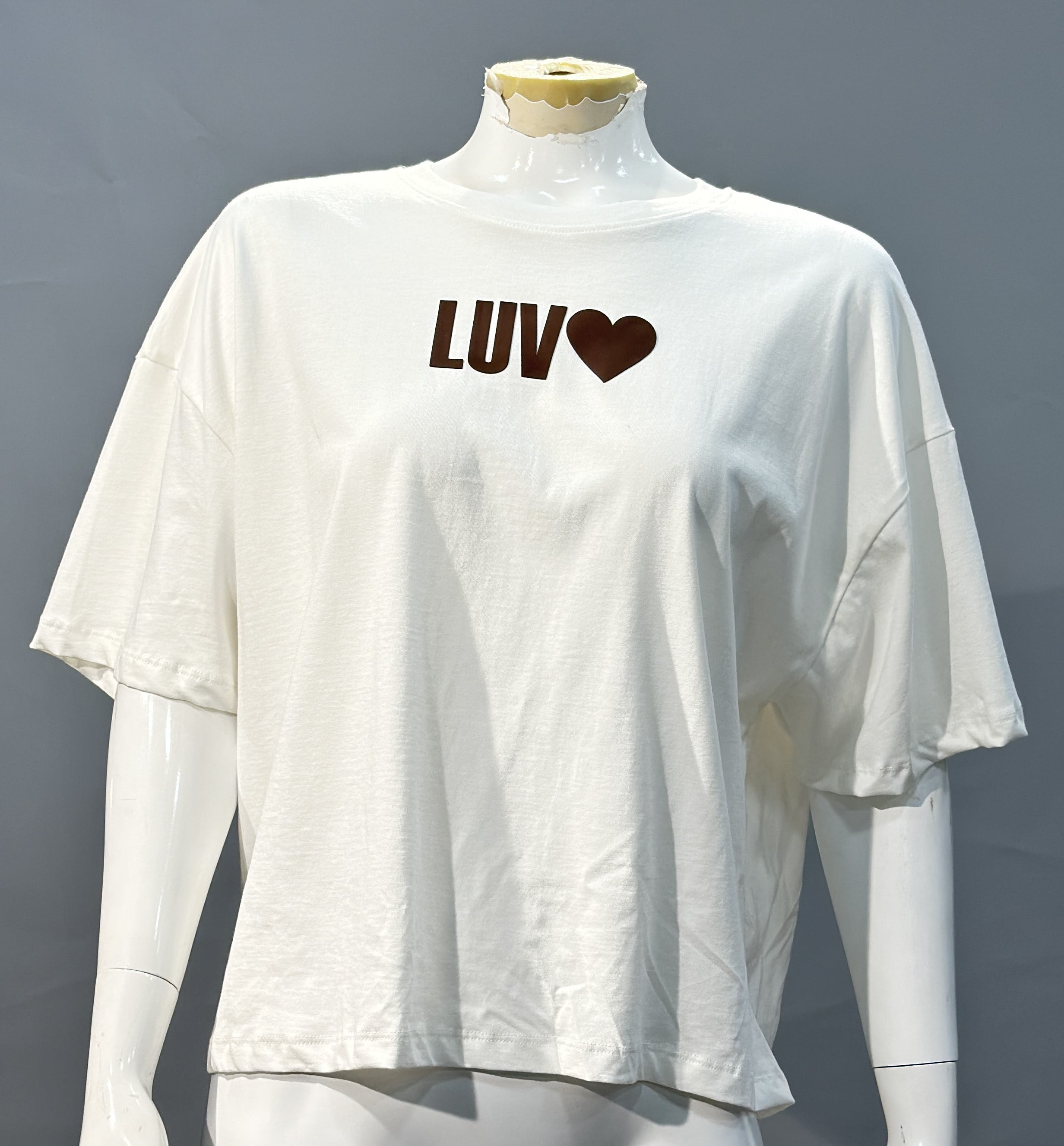 OLIVE-6864 LUV TSHIRT BEYAZ