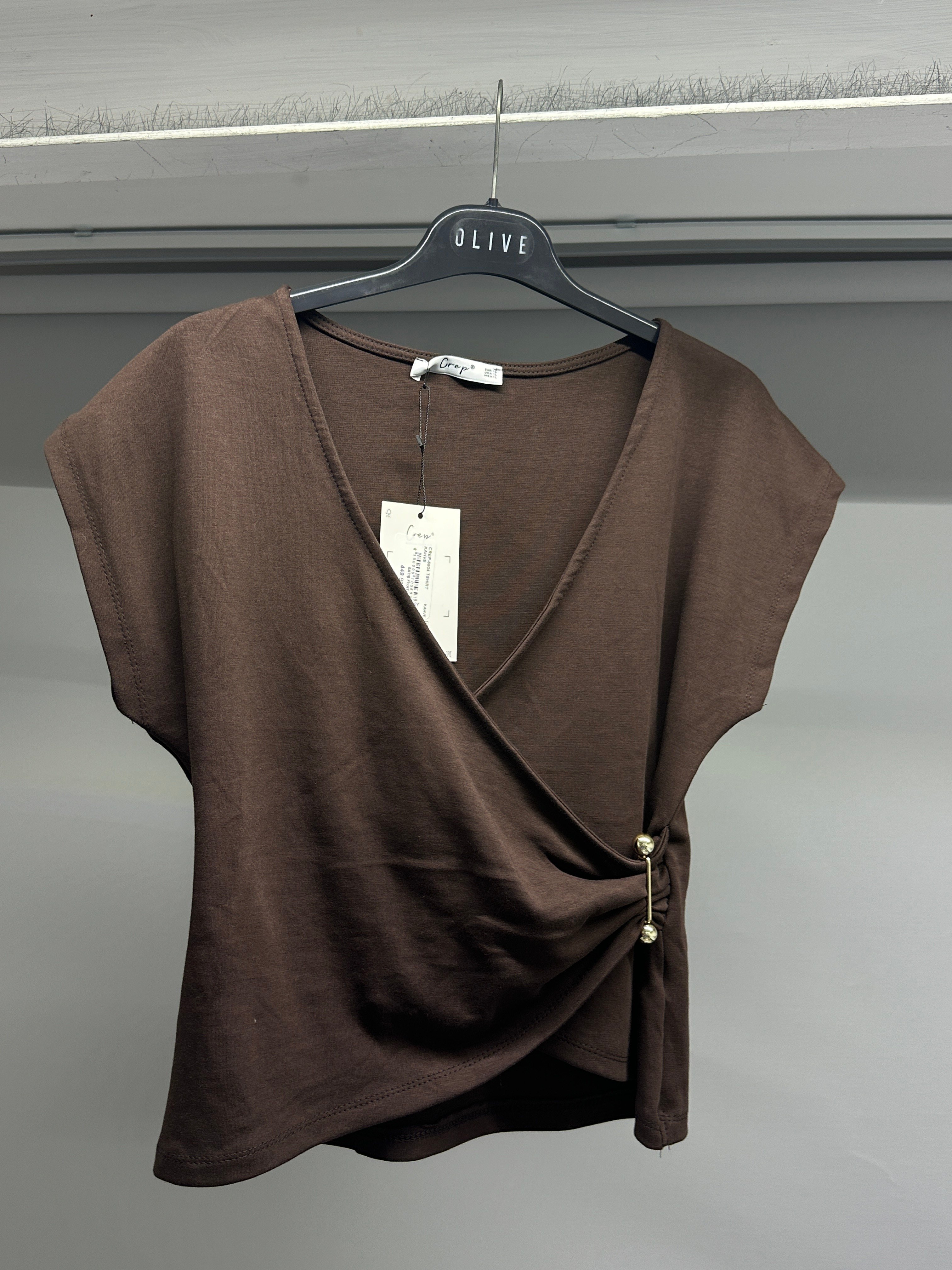 OLIVE-6904 TSHIRT KAHVE