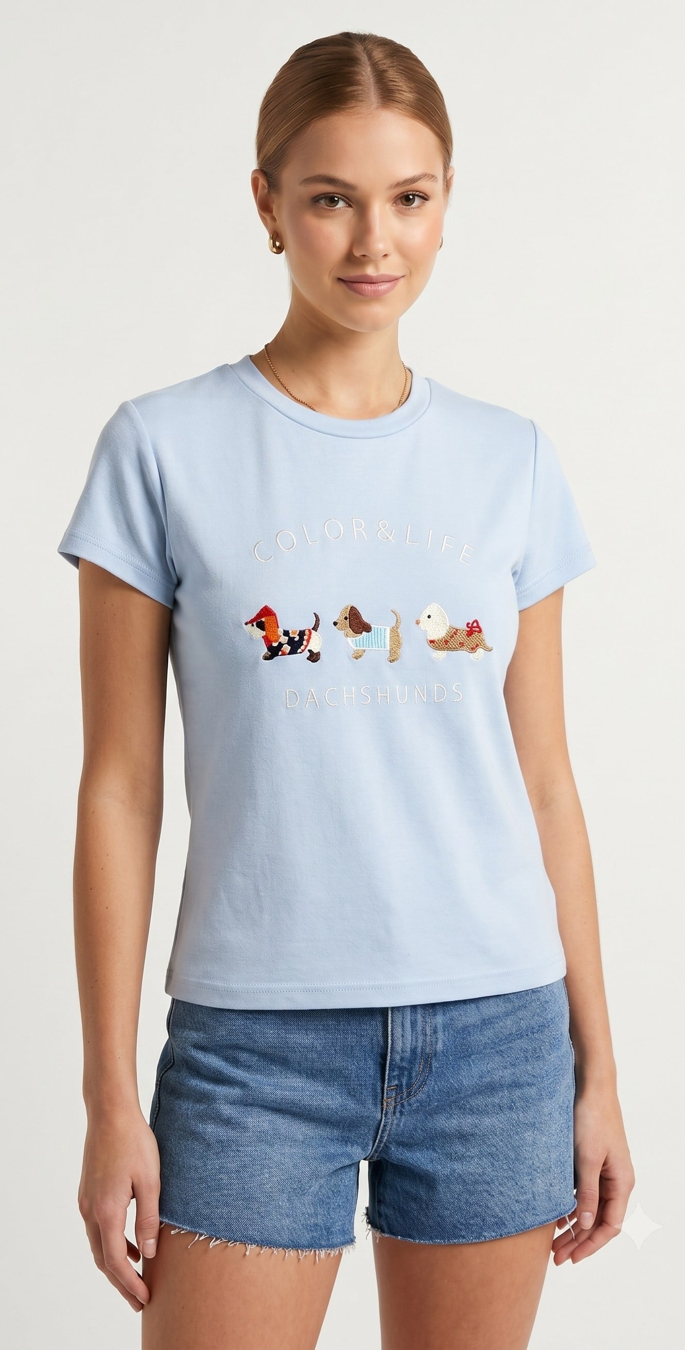 OLIVE-6997 DOG TSHIRT MAVİ