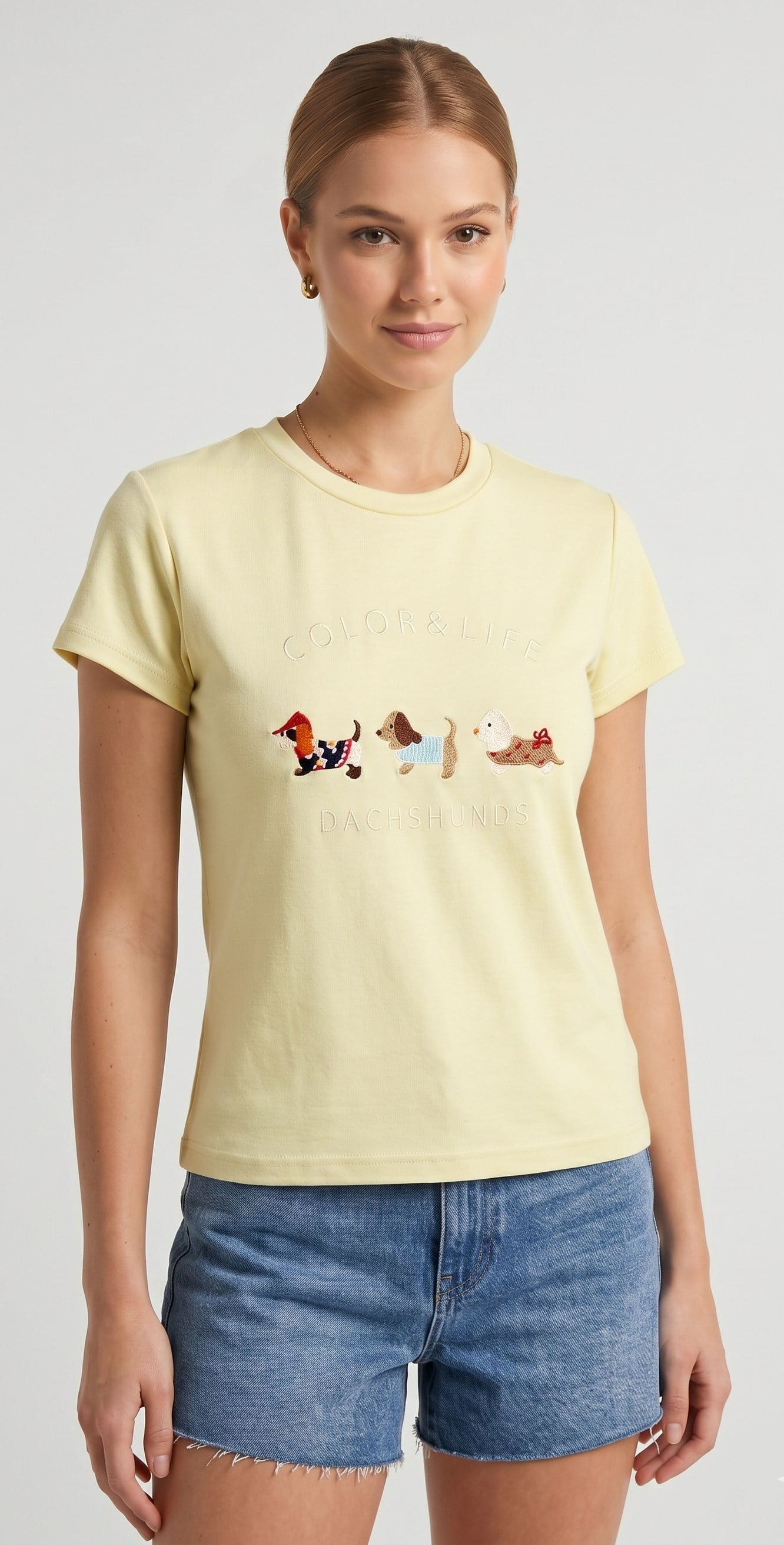 OLIVE-6997 DOG TSHIRT SARI