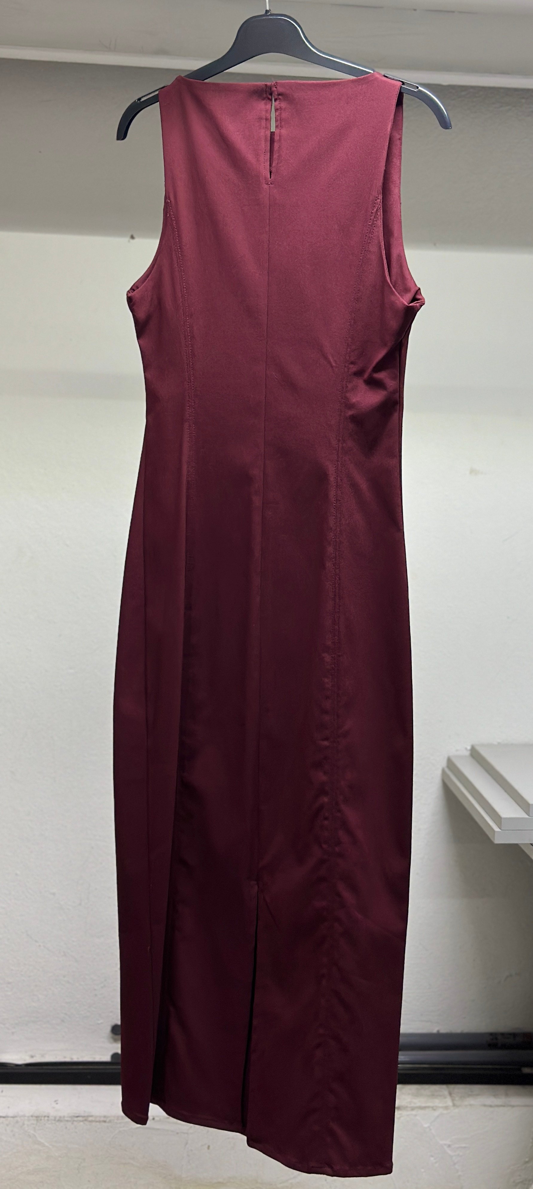 OLIVE-91099 MİDİ ELBİSE BORDO